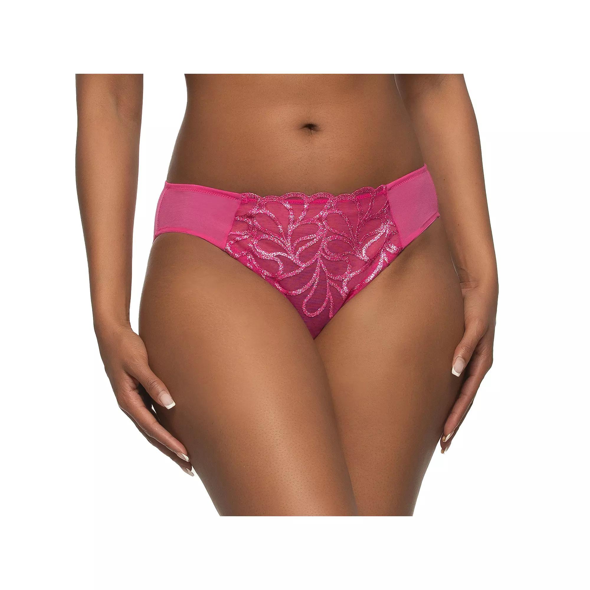 Women's Paramour by Felina Lotus Hi-Cut Brief Panty 635088, Size: Large, Pink Product Image