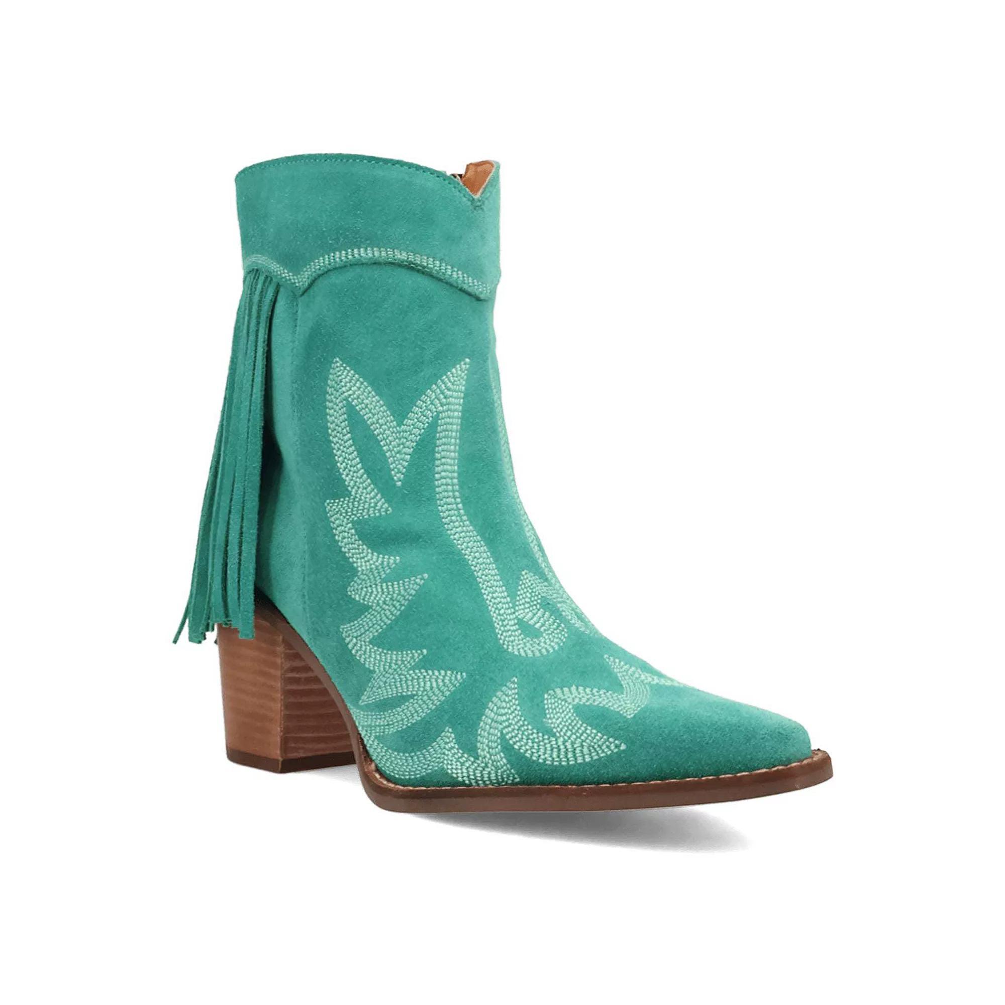 Dingo Wild Sage Women's Suede Ankle Boots, Size: 8, Green Product Image