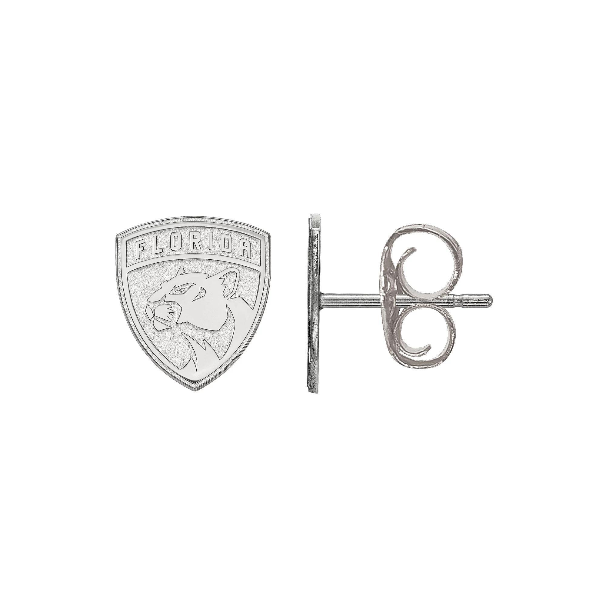 LogoArt Sterling Silver Florida Panthers Mini Logo Stud Earrings, Womens Product Image