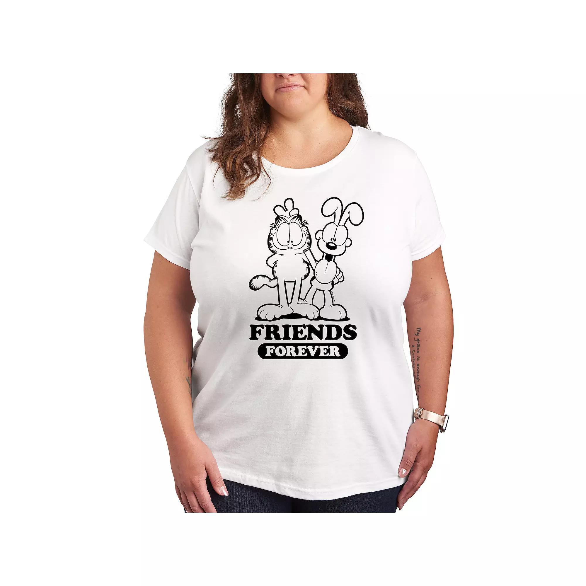 Plus Garfield Friends Forever Graphic Tee, Womens Product Image