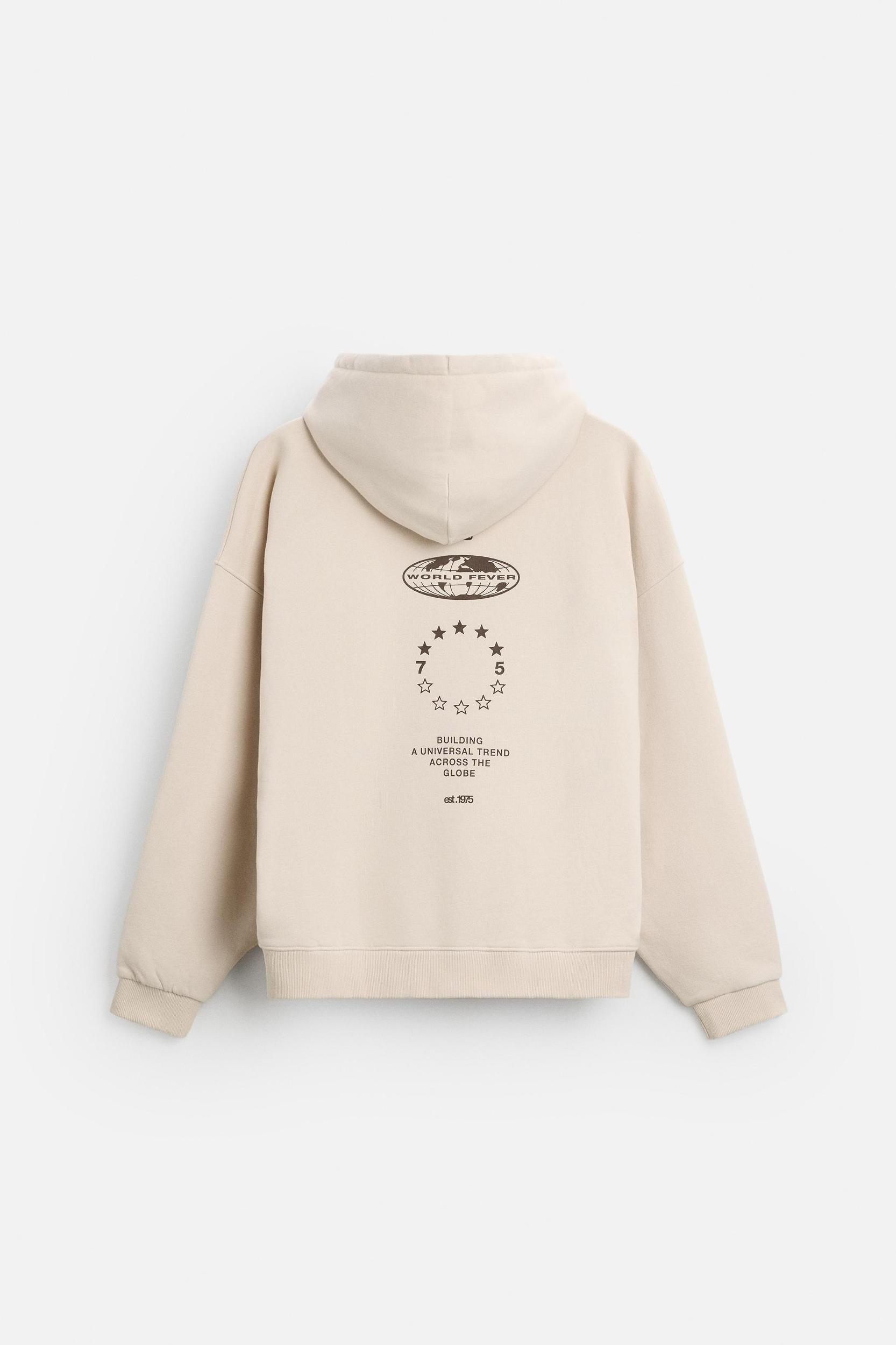 WASHED TEXT HOODIE SWEATSHIRT Product Image