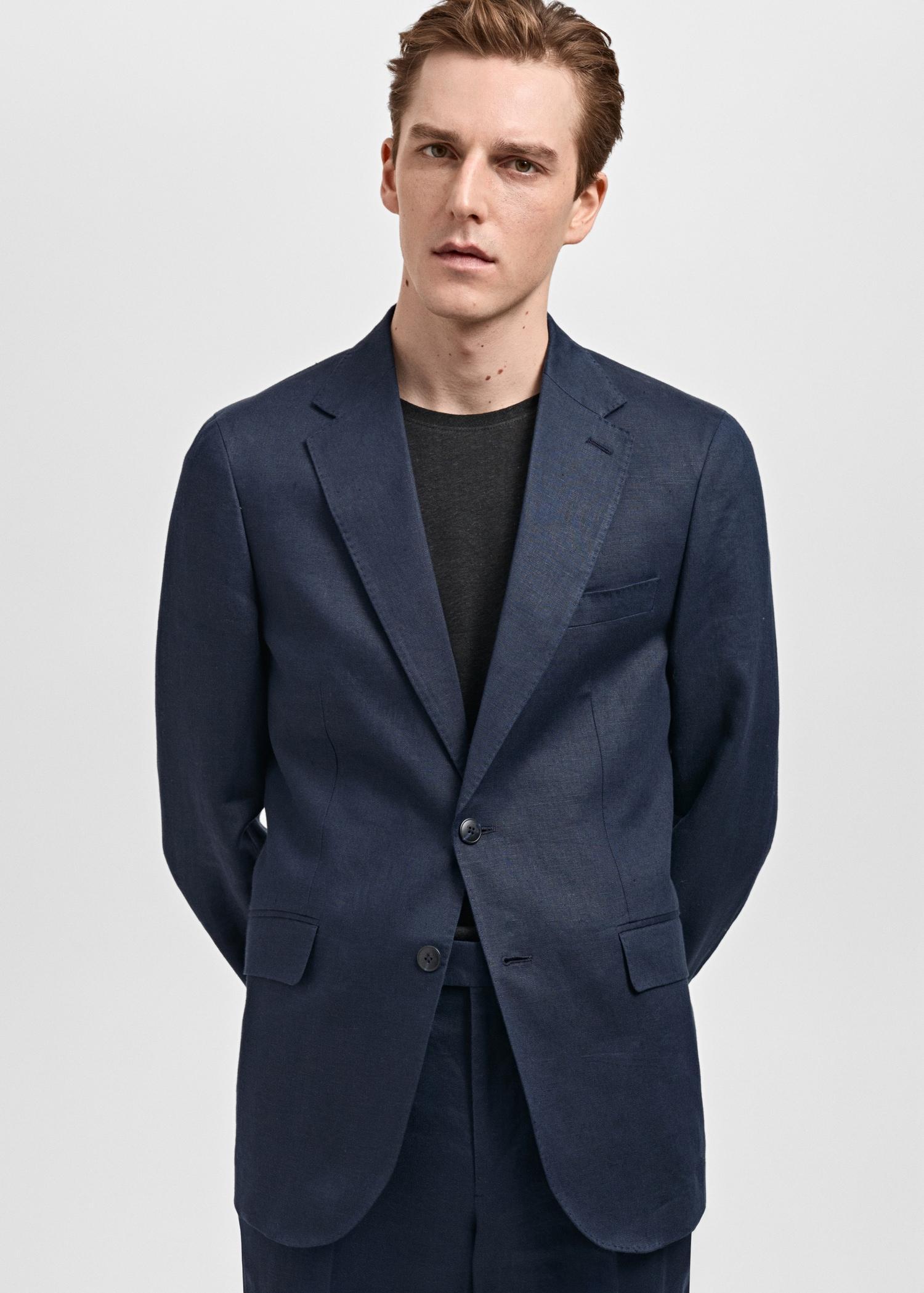Amalfi 100% linen slim-fit suit blazer - Men | MANGO USA Product Image