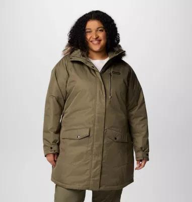 Plus Size Columbia Suttle Mountain Faux Fur Insulated Jacket, Women's, Size: 2XL, Old Stone Green Product Image