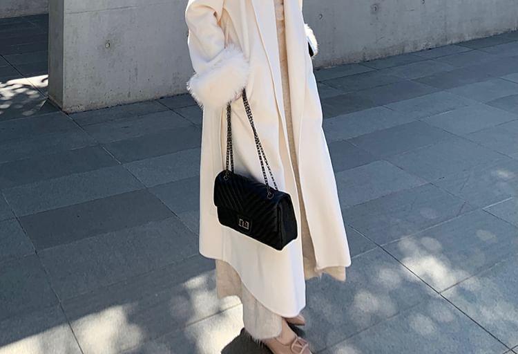 Plain Fluffy Trim Tie Waist Coat (Various Designs) Product Image
