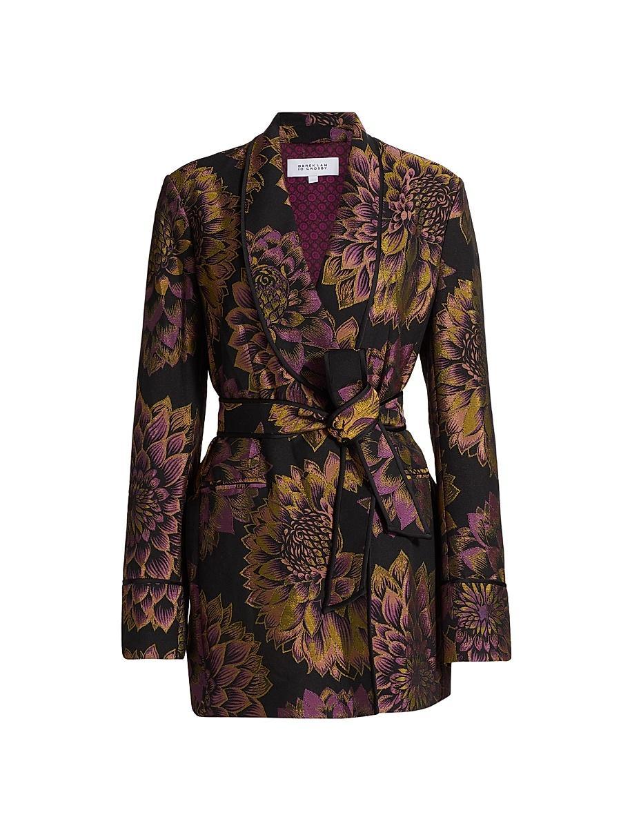 Womens Orville Sunflower Jacquard Belted Jacket Product Image
