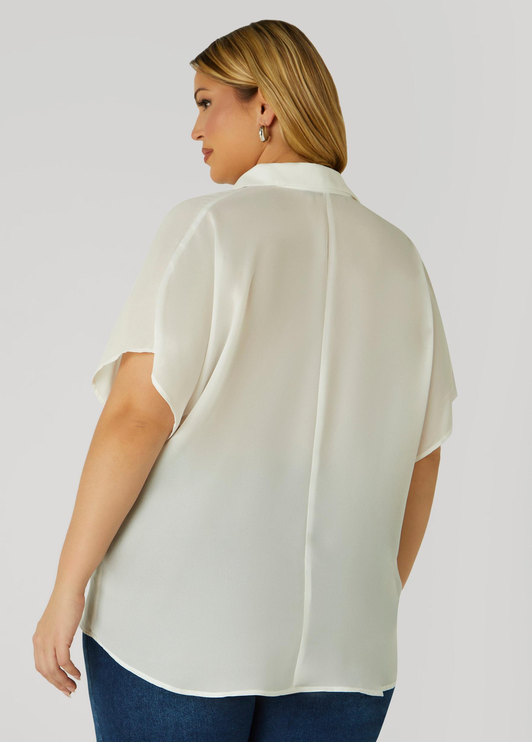 V Neck Crepe Blouse Product Image
