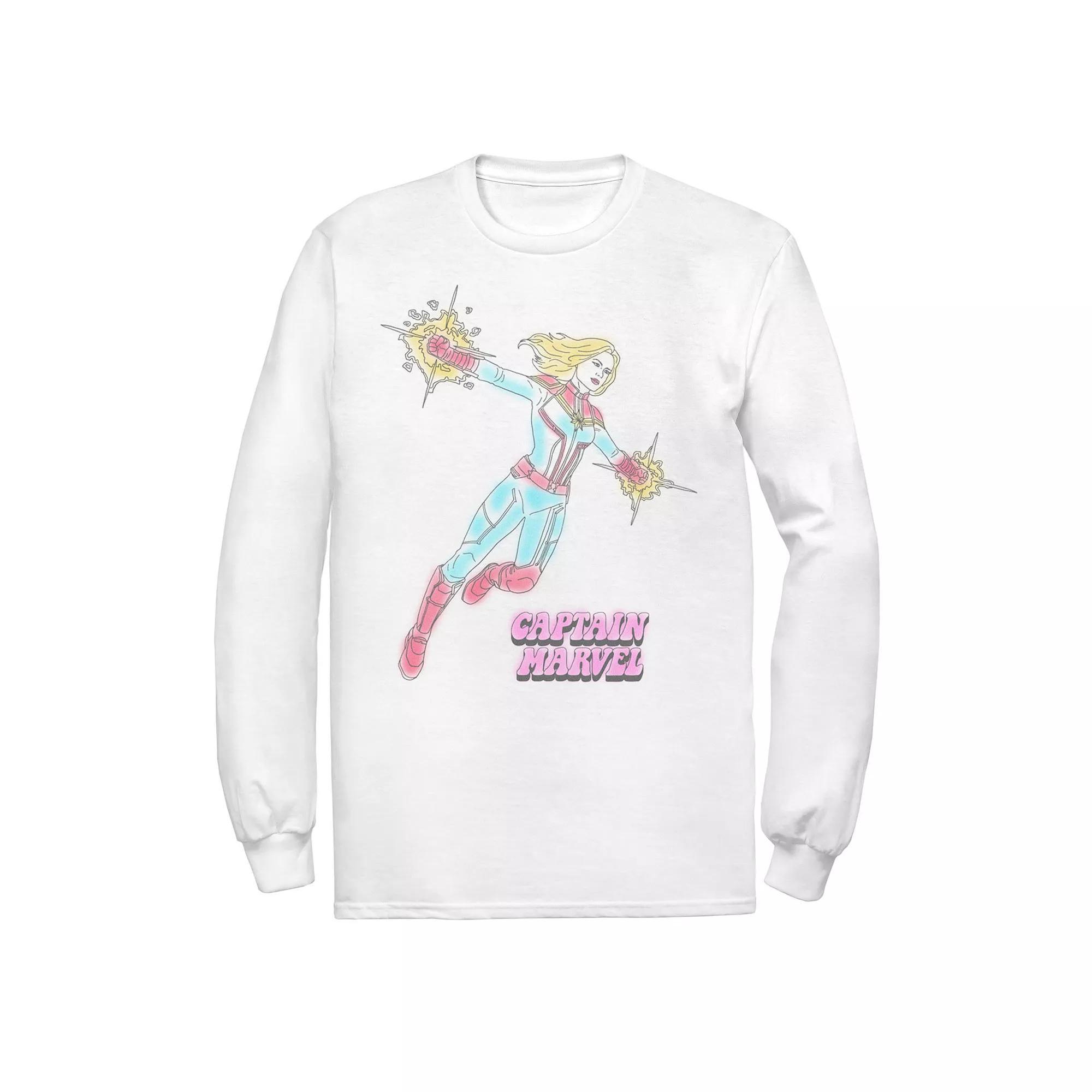 Mens Marvel Captain Marvel In Flight Sketch Tee Product Image