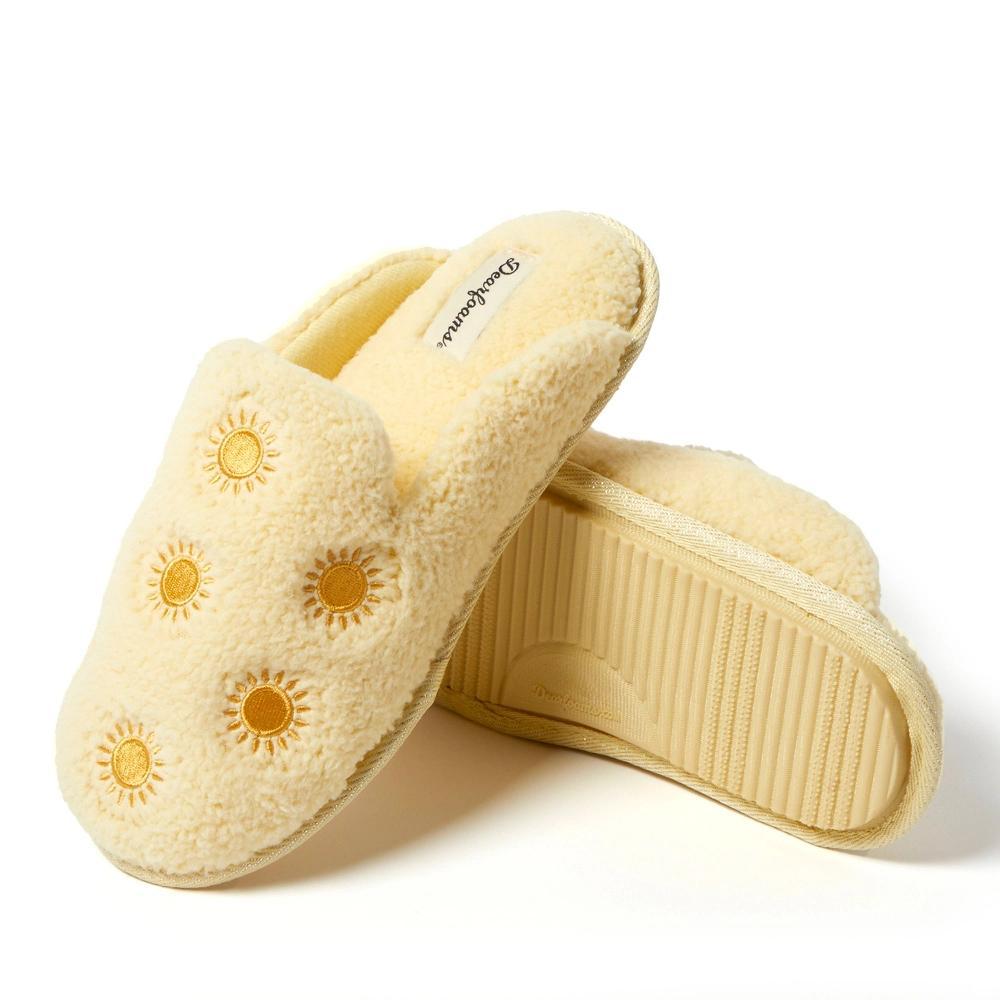 Dearfoams Women's Tab Scuff Slipper, Size: XL Medium, Pink Daisy Product Image