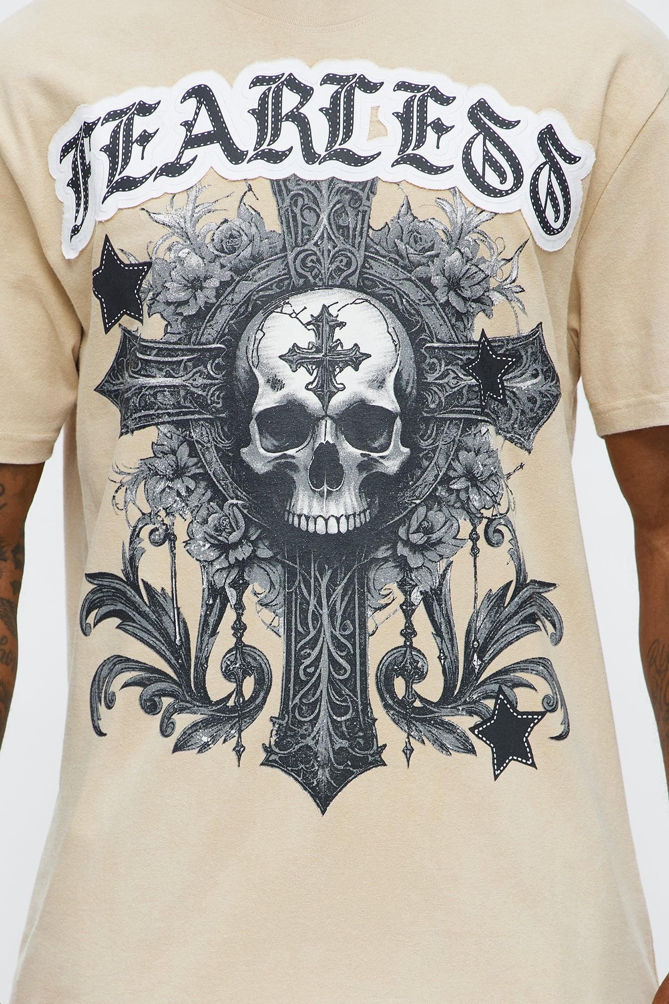 Repent And Fearless Short Sleeve Tee - Khaki Male Product Image
