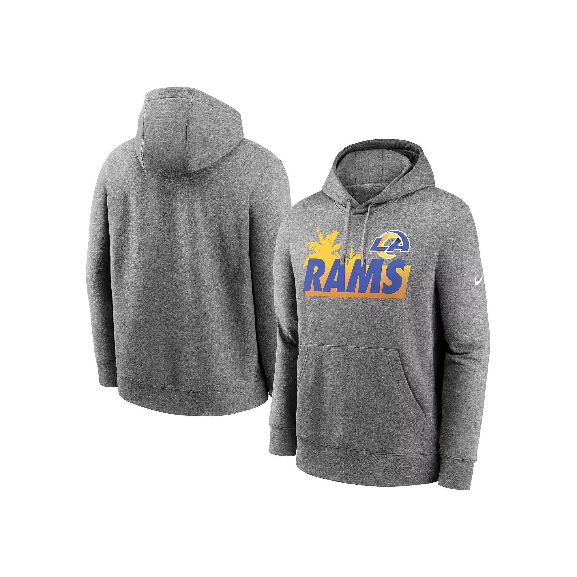 Mens Nike Heathered Gray Los Angeles Rams Local Pullover Hoodie Product Image