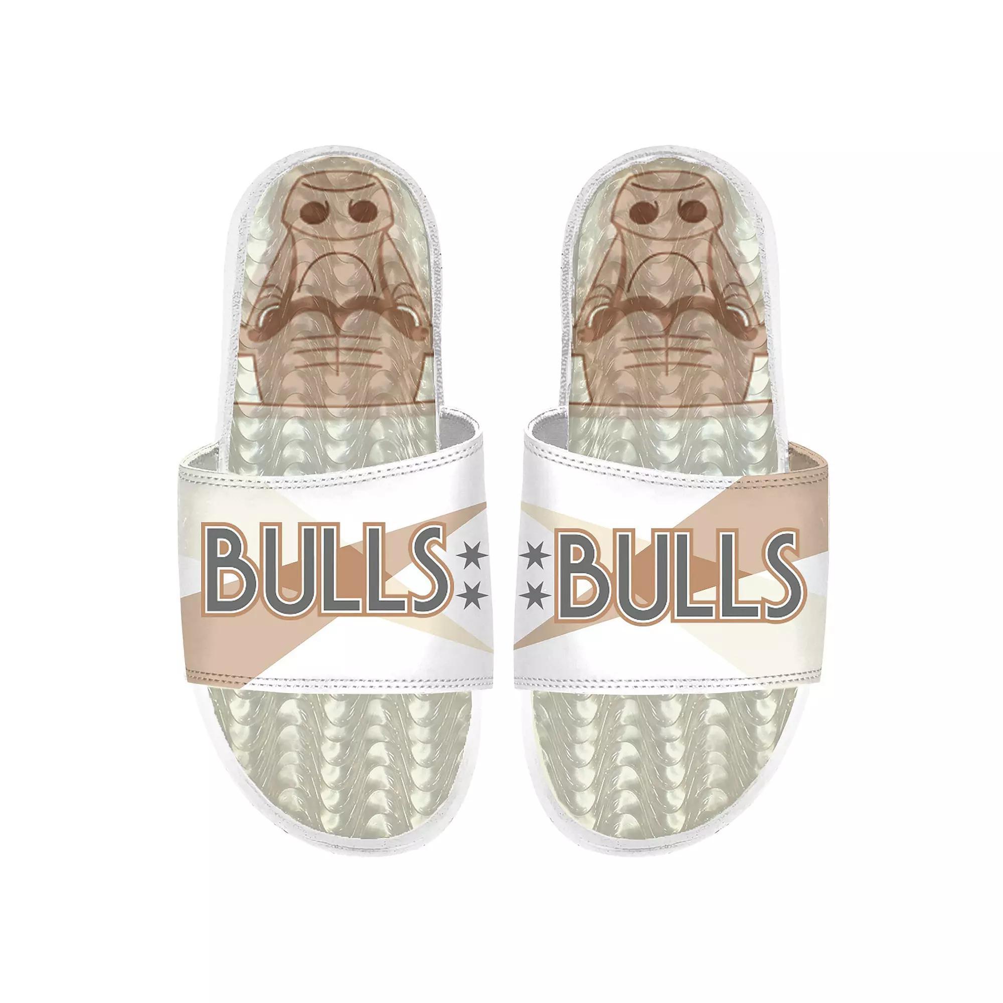 Men's ISlide Chicago Bulls 2024/25 City Edition Gel Slide Sandals, Size: 11, White Product Image