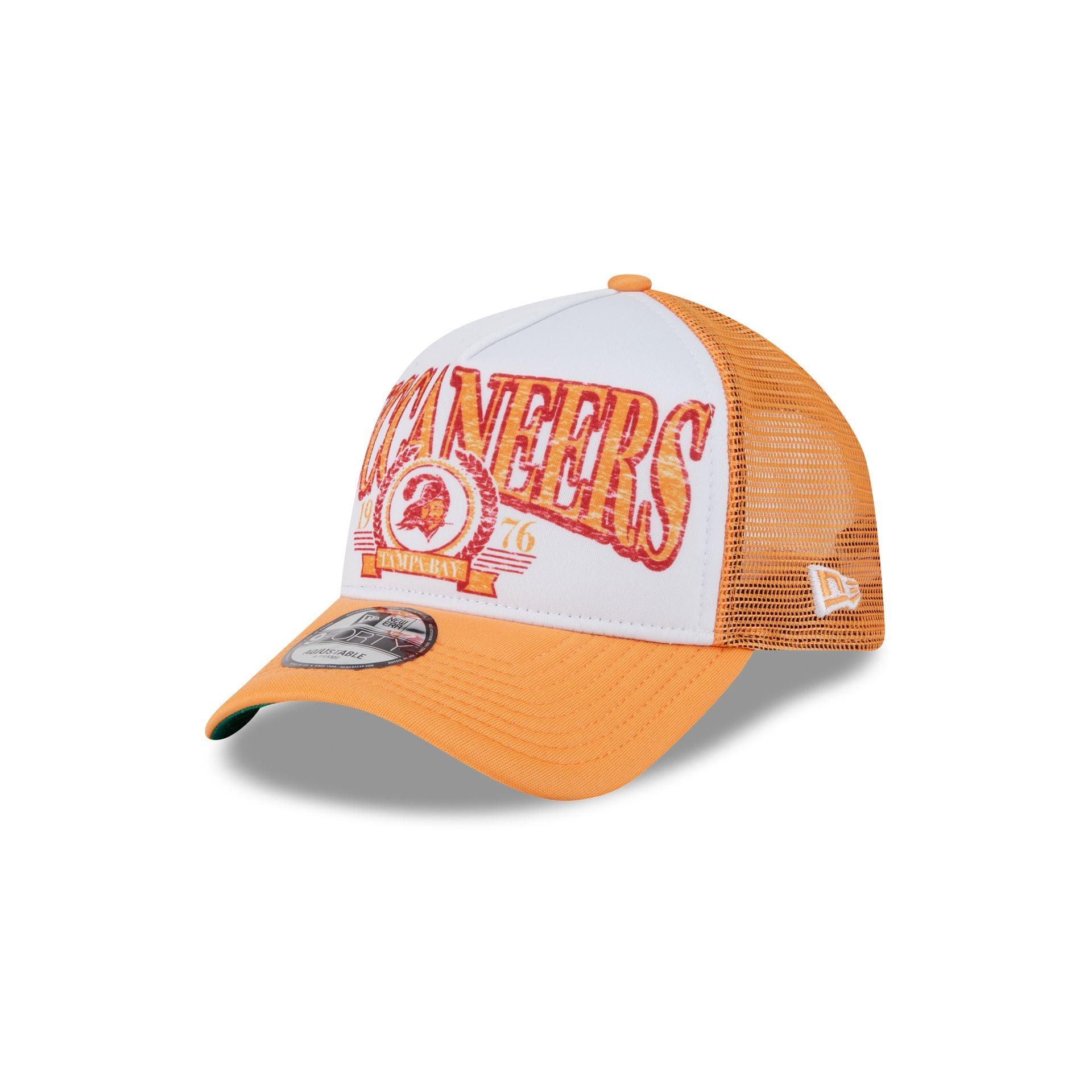 Tampa Bay Buccaneers Distressed 9FORTY A-Frame Trucker Hat Male Product Image