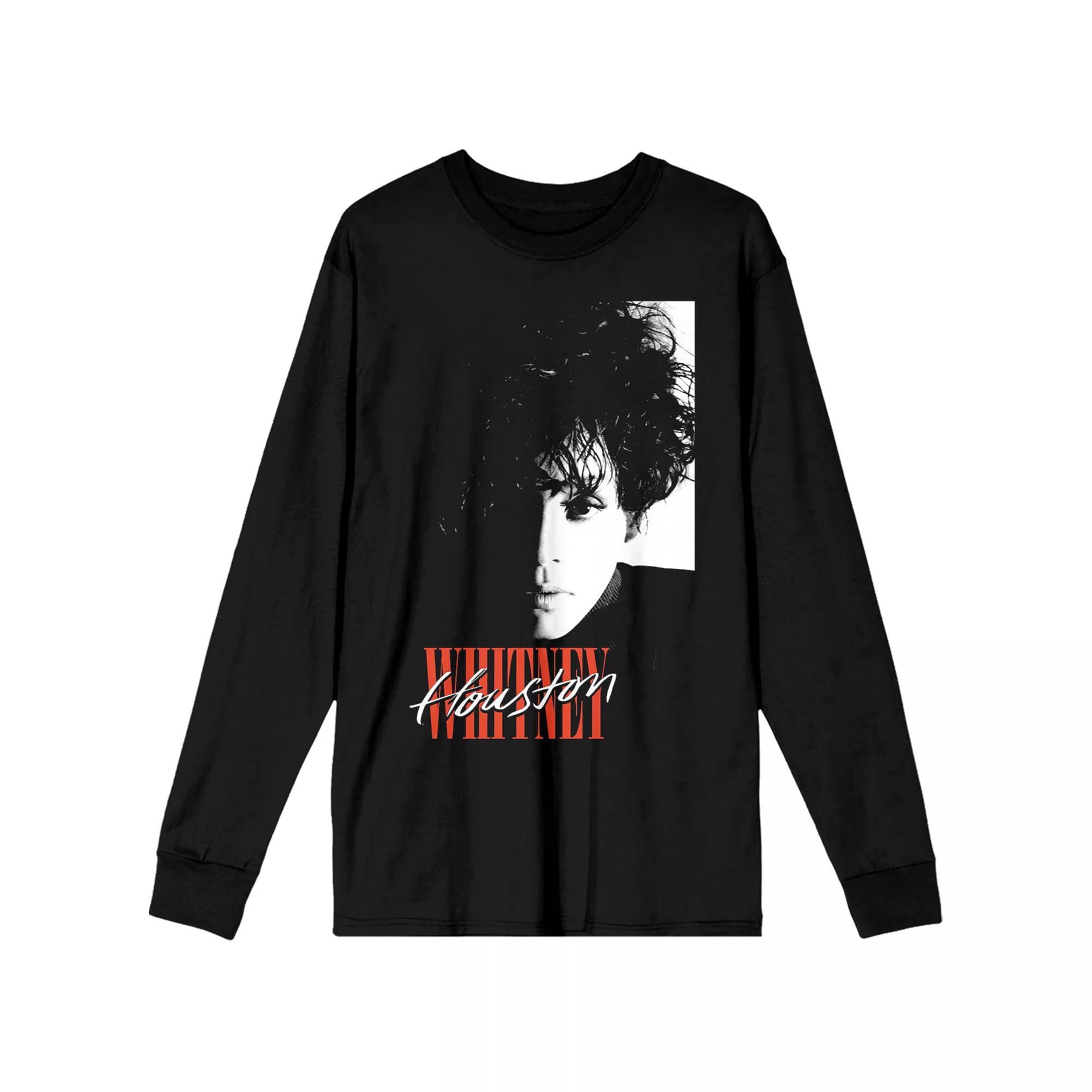 Men's Whitney Houston Portrait Tee, Size: XL, Black Product Image