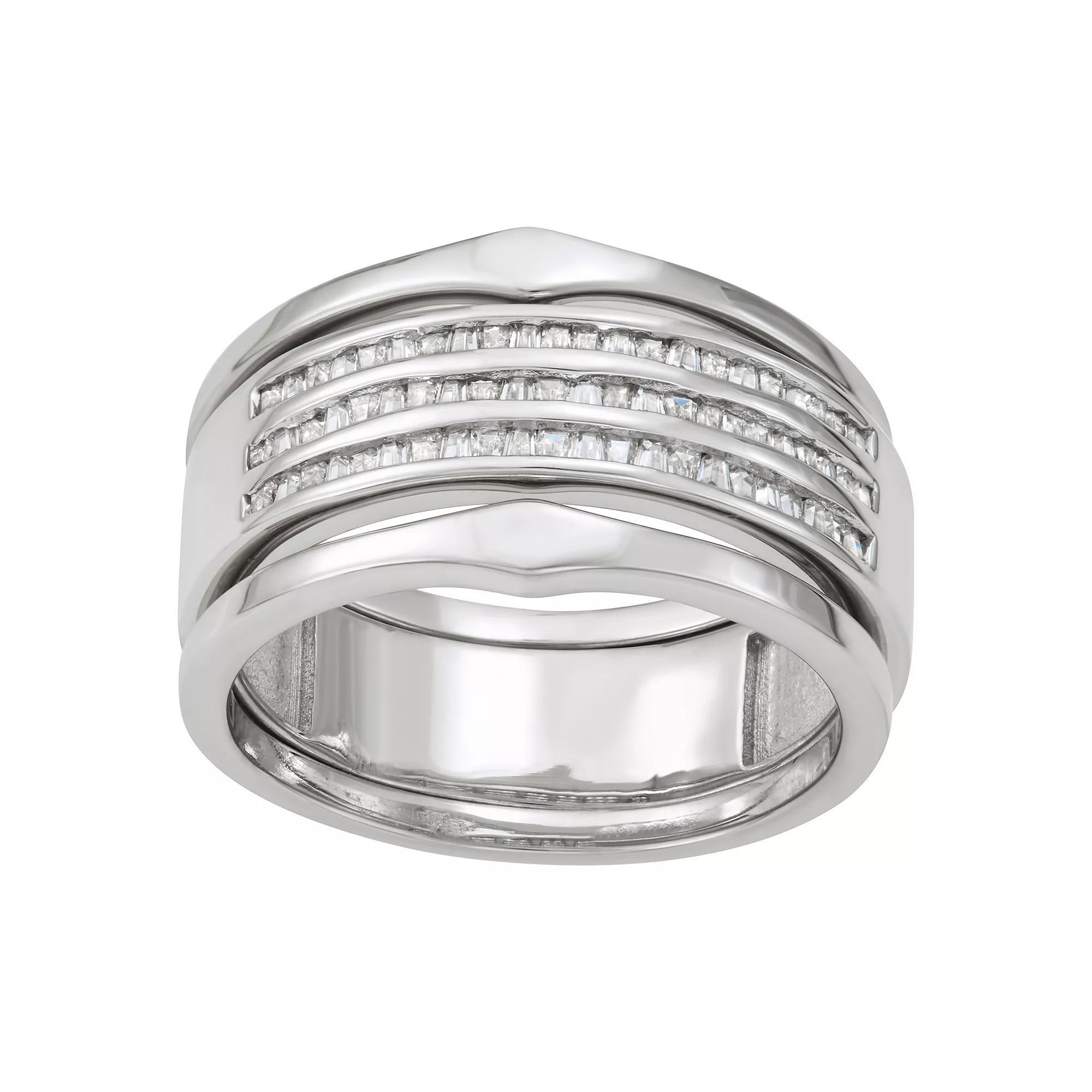 Jewelexcess Sterling Silver 1/2 Carat T.W. Diamond Stackable Ring, Women's, Size: 8, Silver Tone Product Image