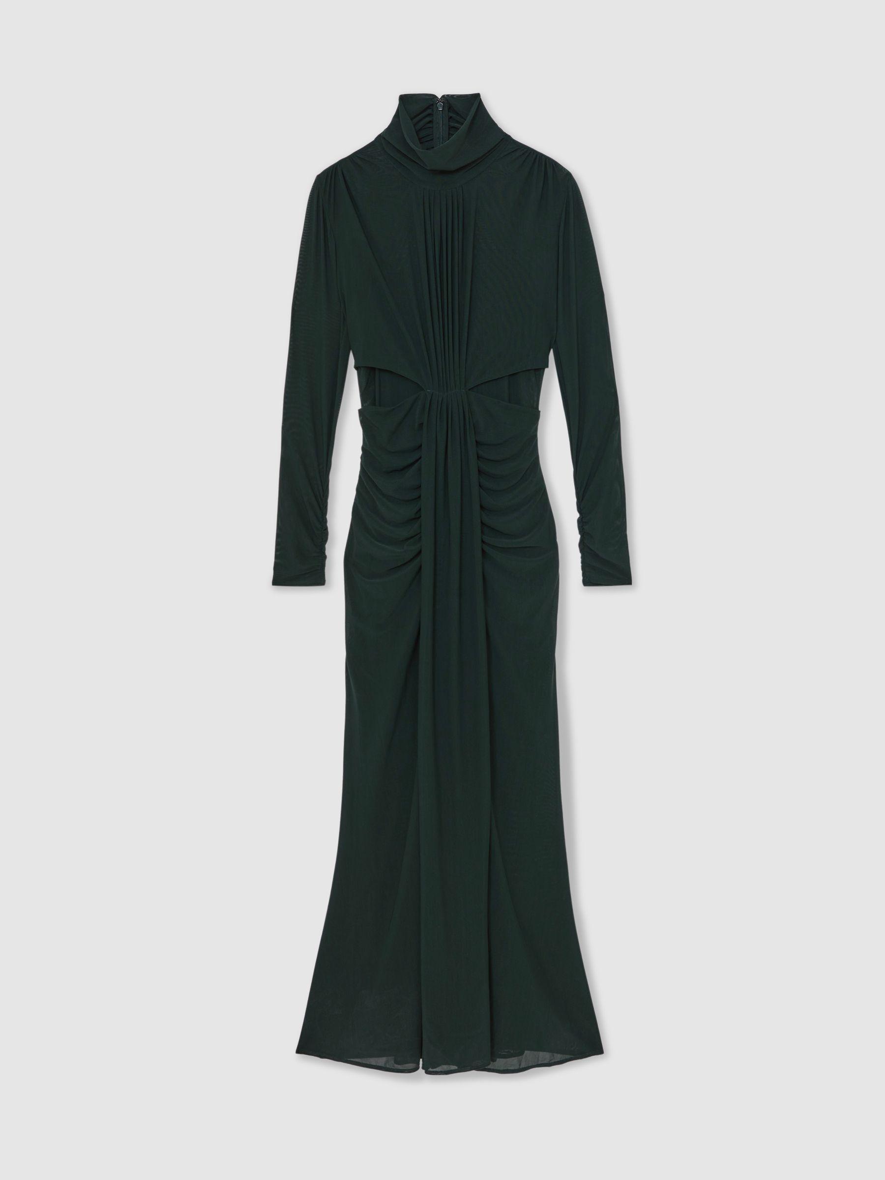 Petite Wide-Leg Pleated Cargo Trousers in Green Product Image