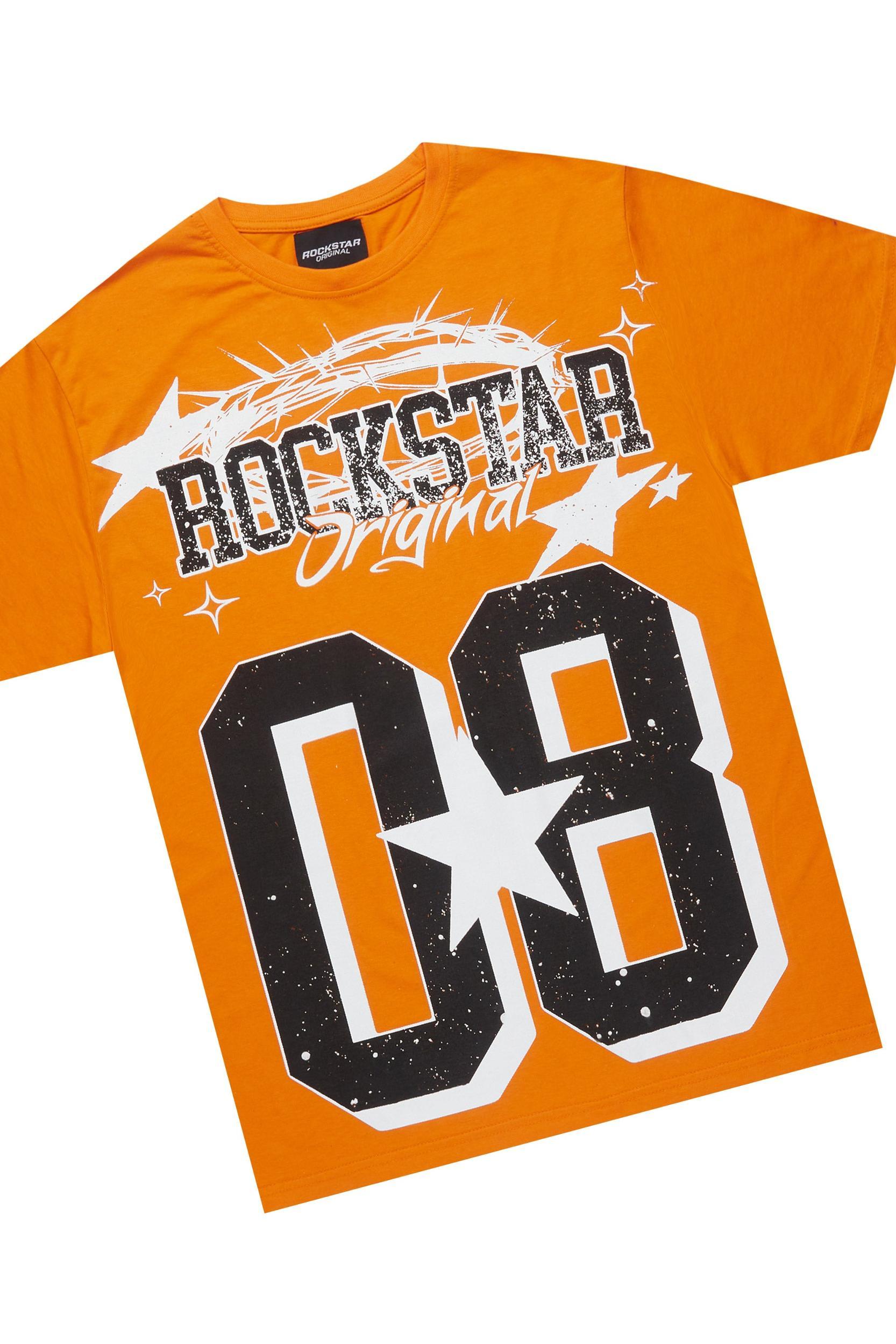 Allstar Orange/Black T-Shirt Short Set Male Product Image