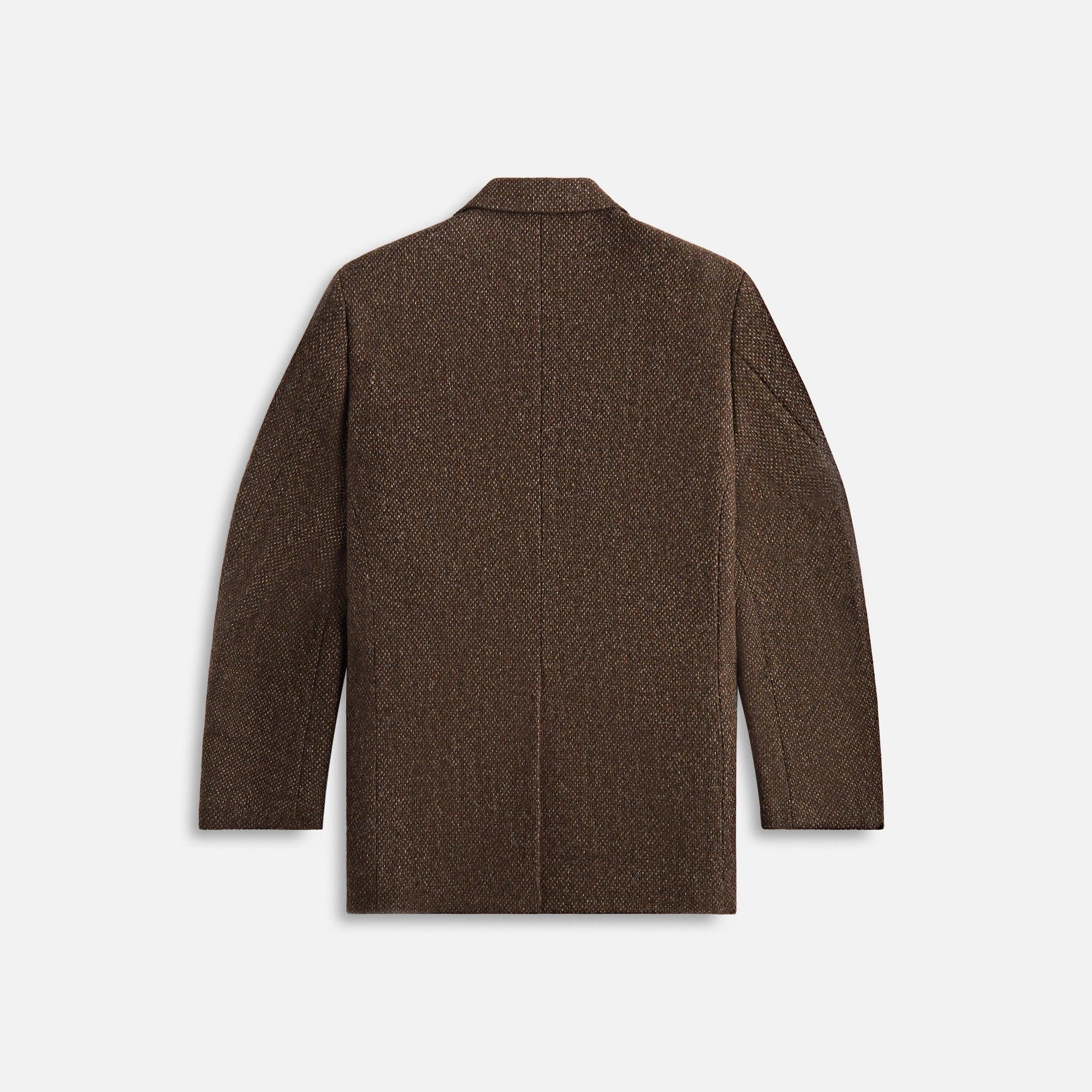 Auralee Lama Shetland Wool Tweed Over Jacket - Khaki Tweed Male Product Image