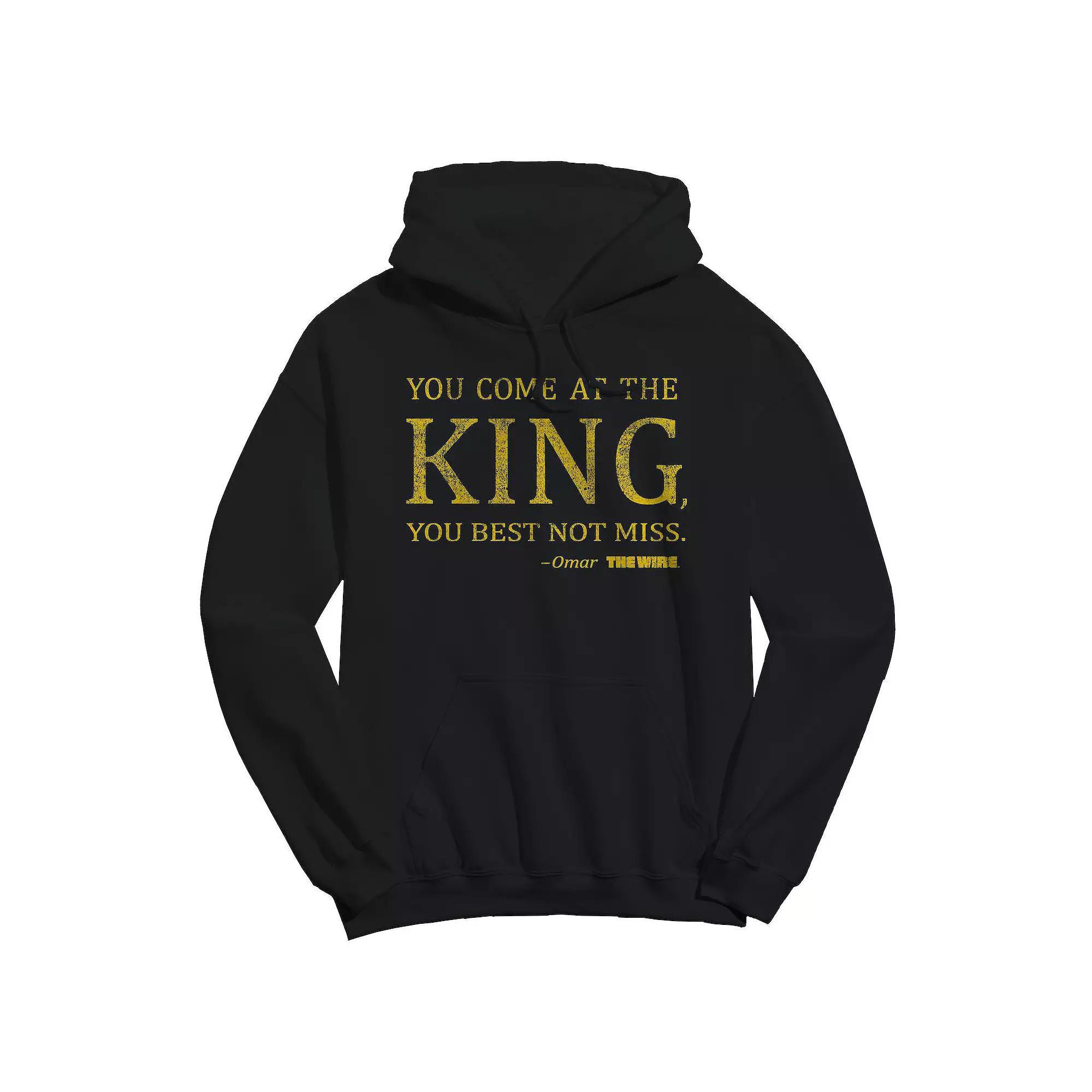 Men's You Come At The King The Wire Graphic Fleece Hoodie, Size: XXL, Black Product Image