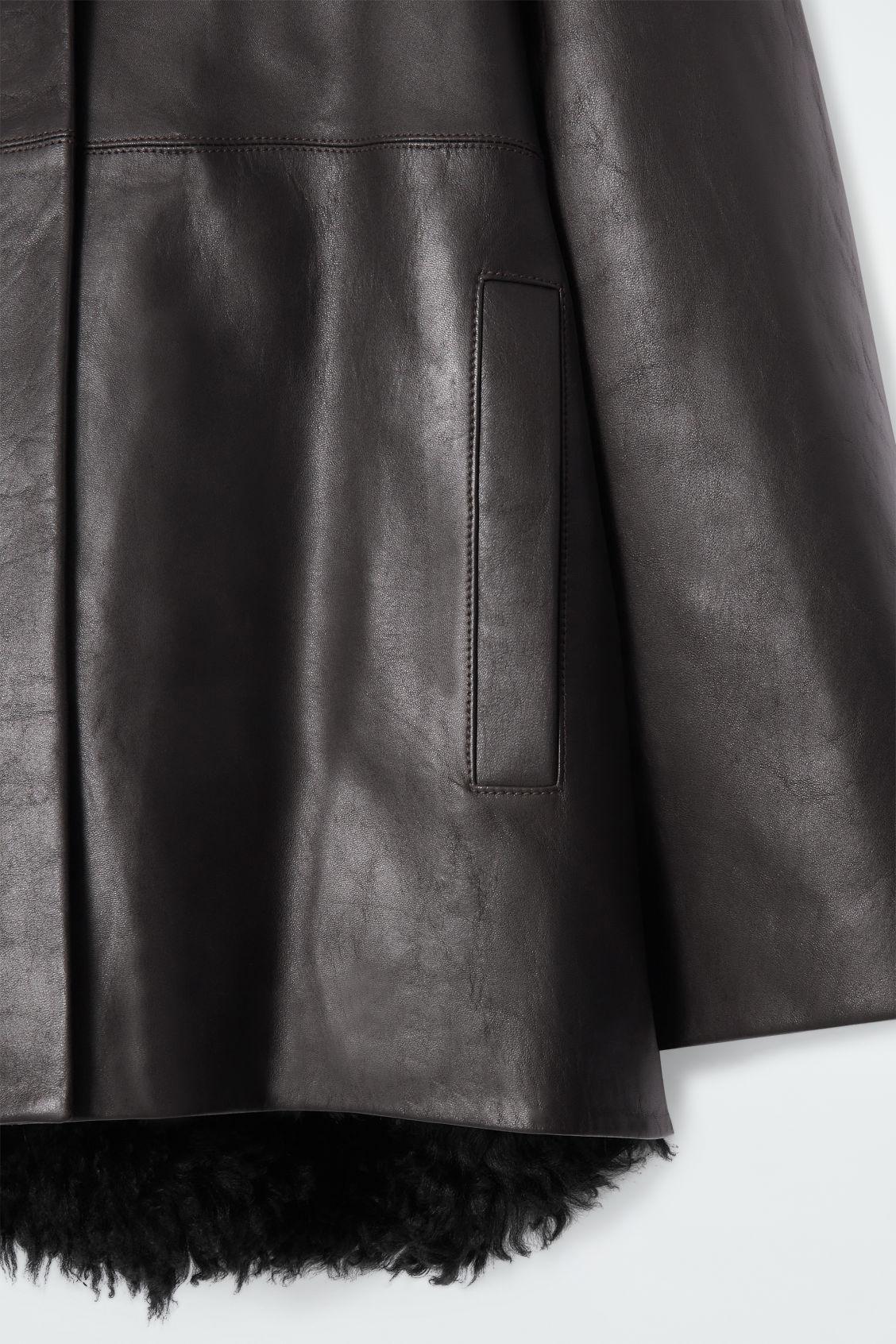 SHEARLING-LINED NAPPA HOODED JACKET Product Image
