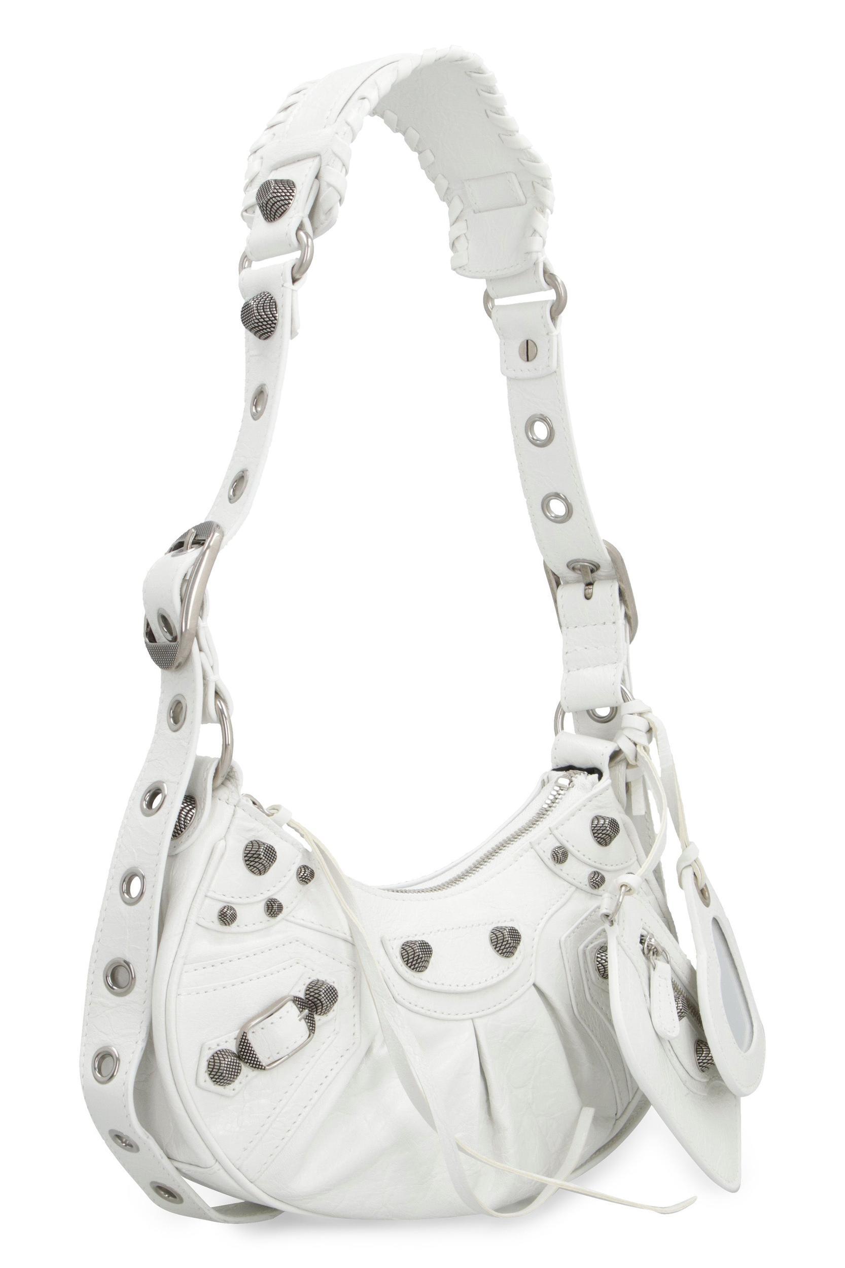 BALENCIAGA Le Cagole Xs Leather Shoulder Bag In Blue Product Image