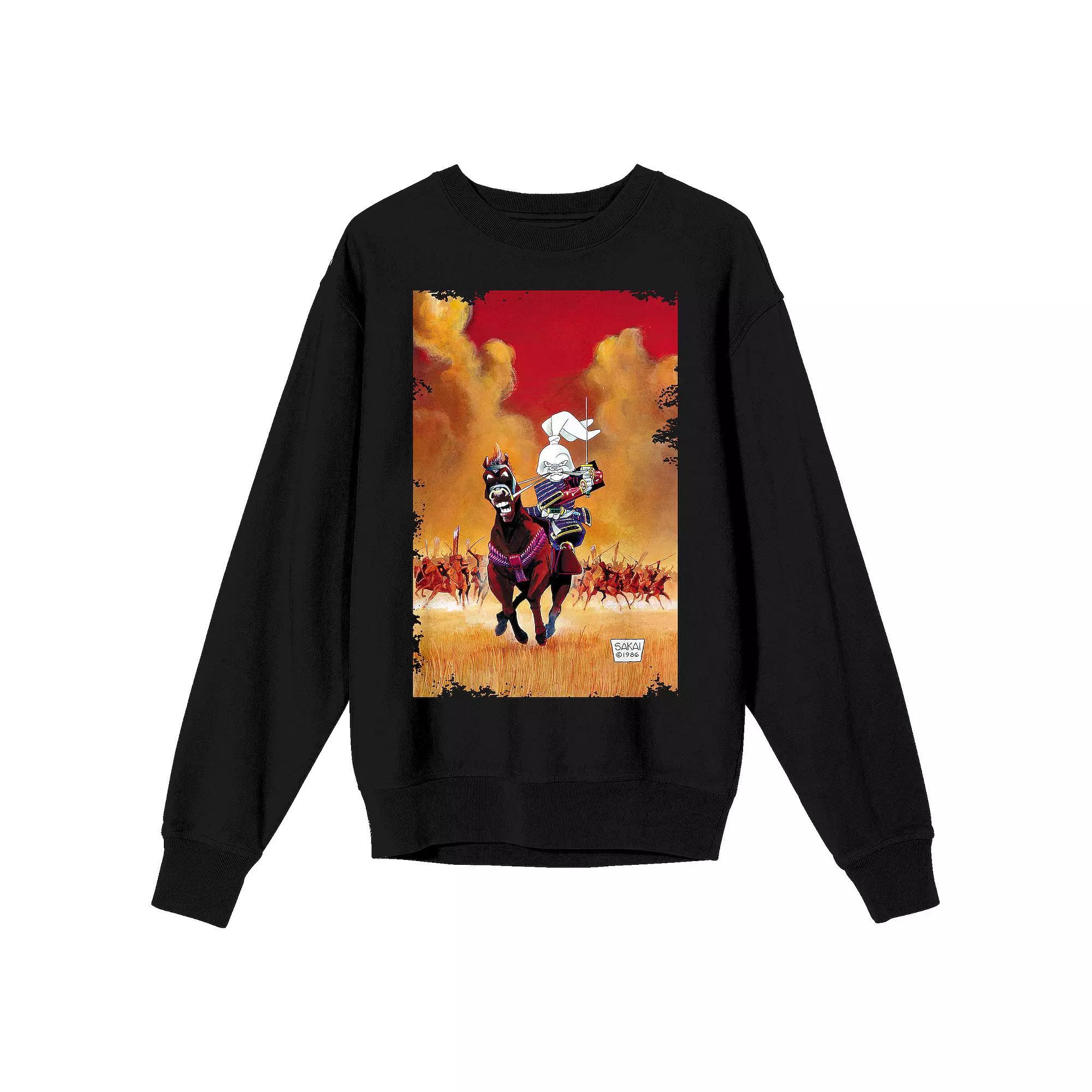 Mens Usagi Yojimbo Samurai Rabbit Into Battle Long Sleeve Graphic Tee Product Image