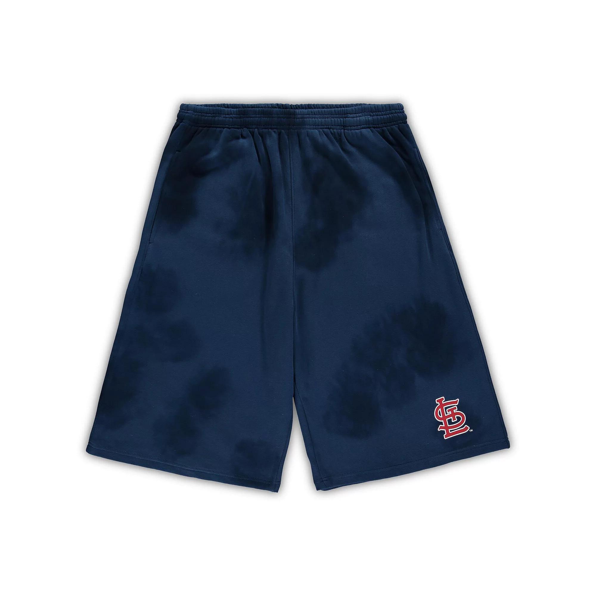 Men's Navy St. Louis Cardinals Big & Tall Tye Dye Fleece Shorts, Size: 2XB, Blue Product Image