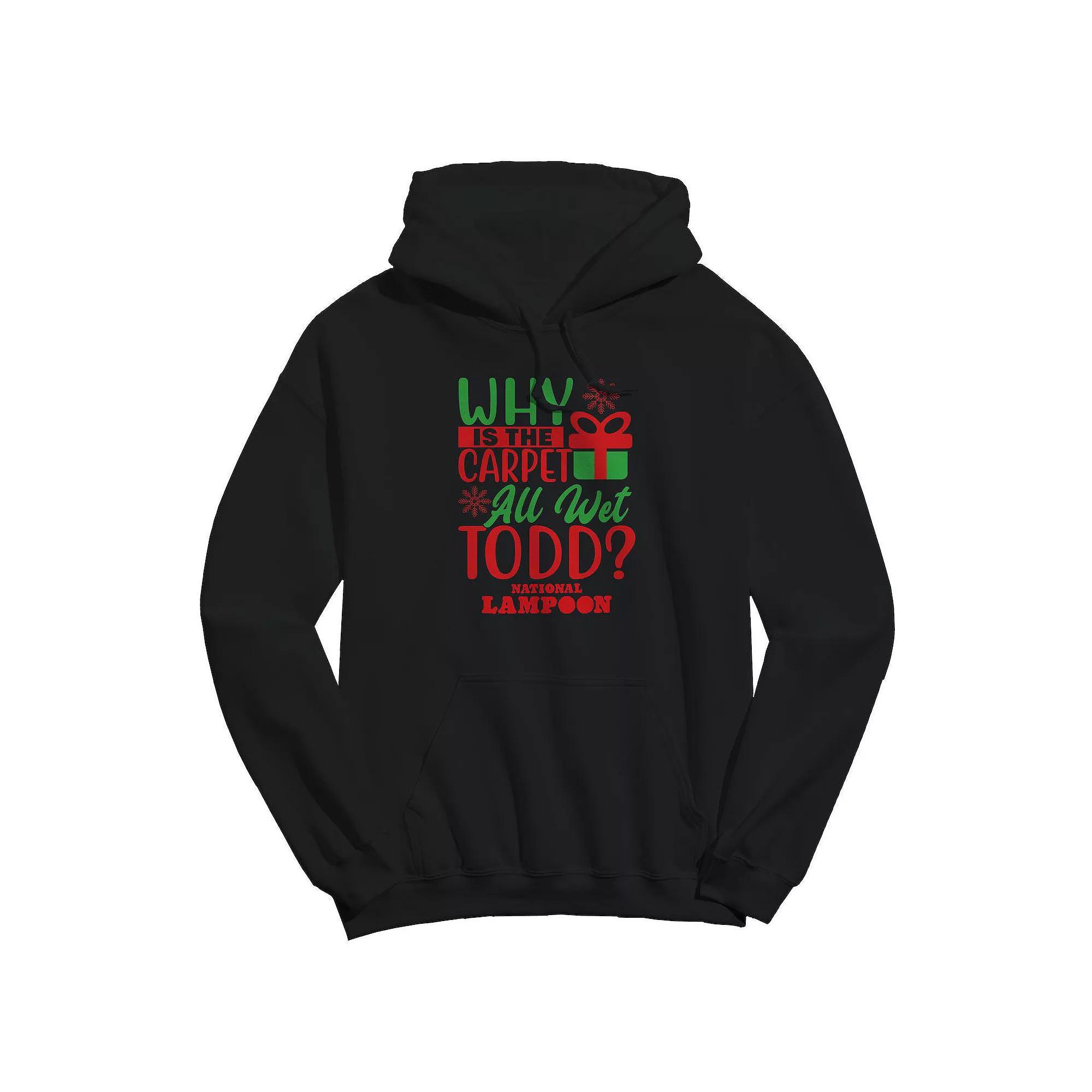 Men's Why Is The Carpet All Wet National Lampoon's Christmas Vacation Graphic Hoodie, Size: Medium, Black Product Image