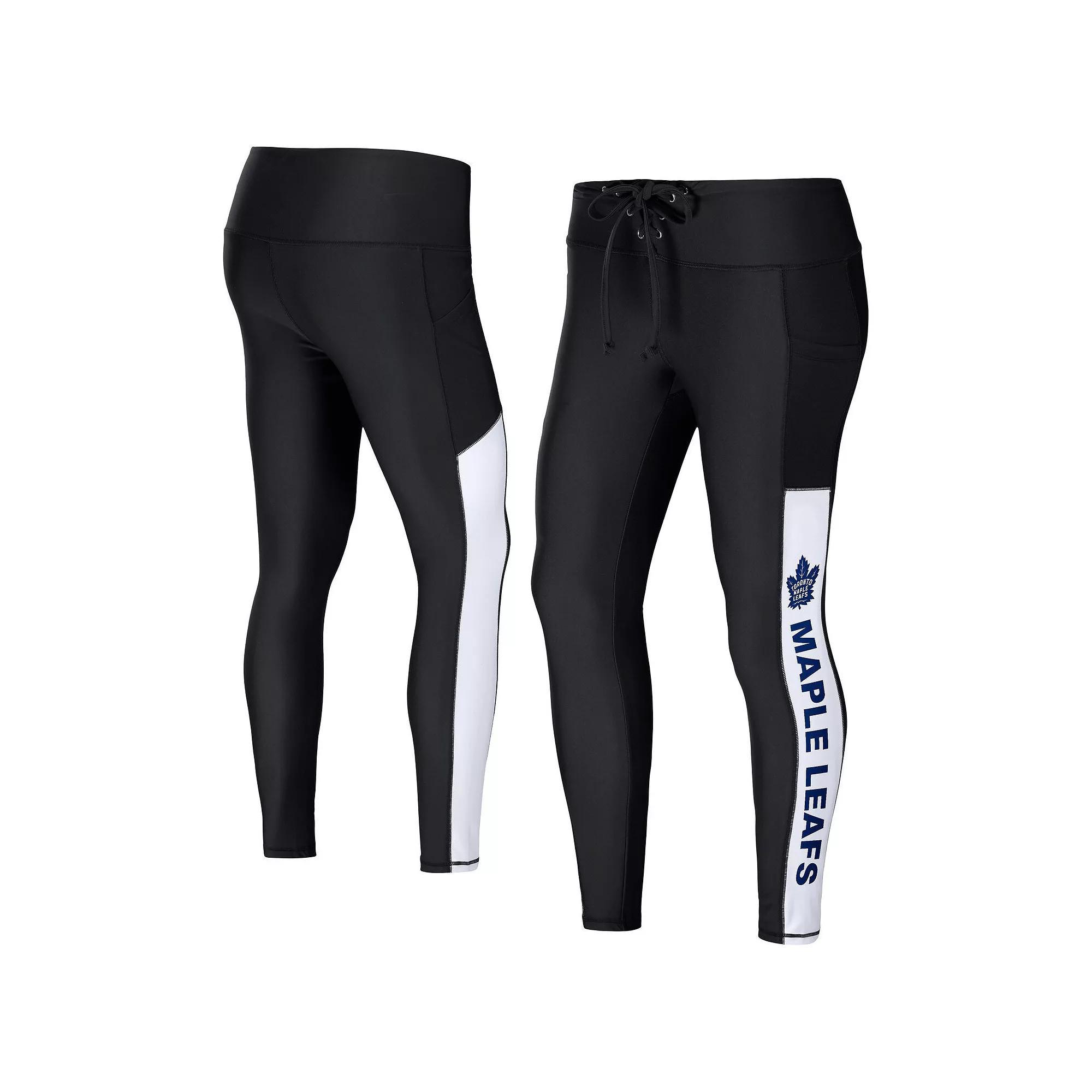 Women's WEAR by Erin Andrews Black Toronto Maple Leafs Leggings, Size: Small, Mpl Black Product Image
