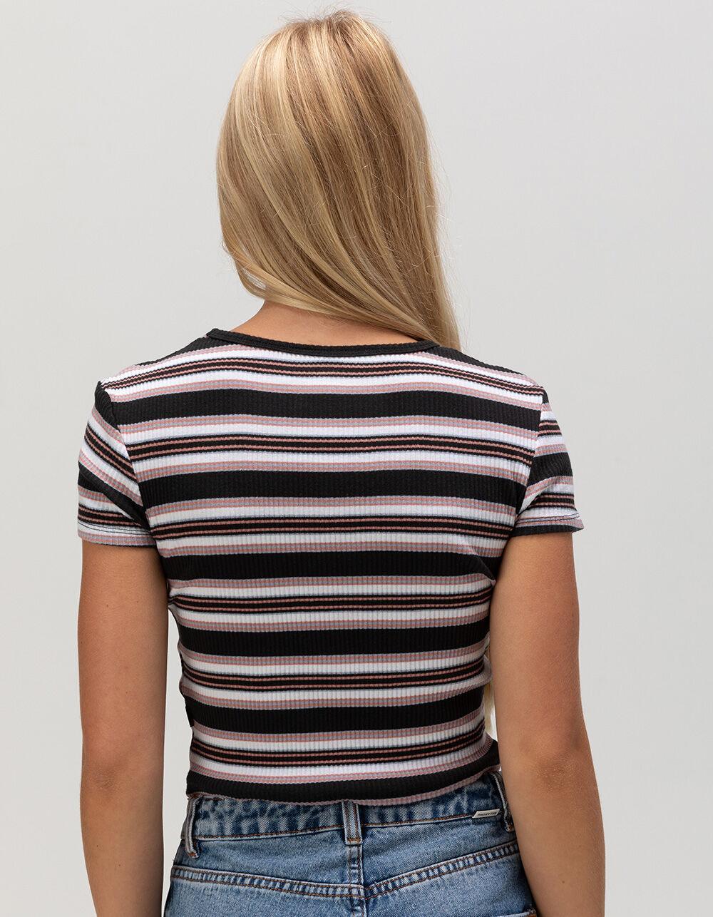 FIVESTAR GENERAL CO. Stripe Knit Womens Tee - BLUE COMBO Product Image