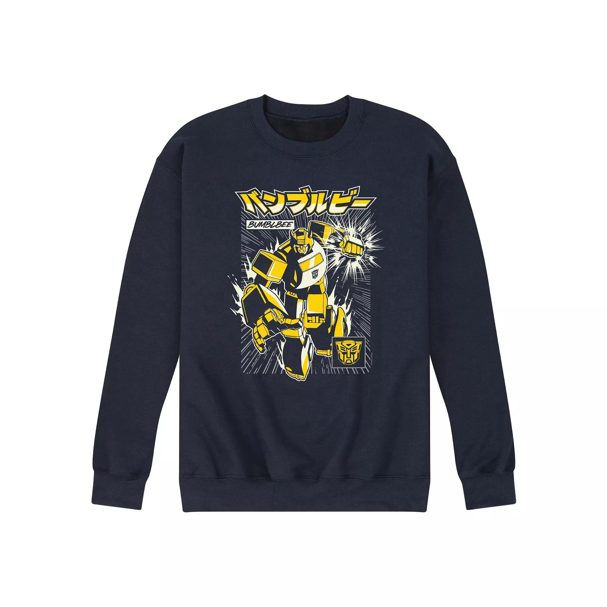 Mens Transformers Bumblebee Fleece Sweatshirt Blue Product Image