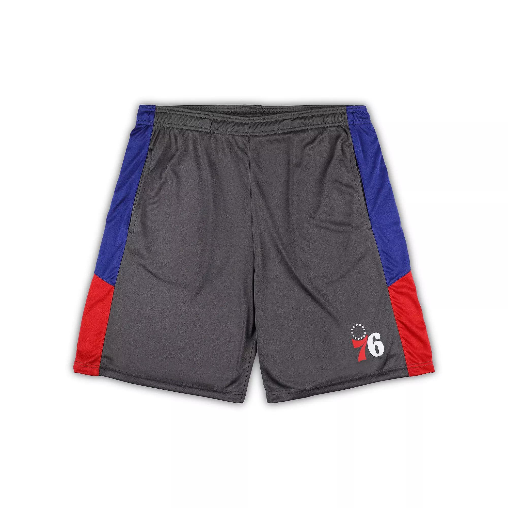 Men's Fanatics Branded Gray Philadelphia 76ers Big & Tall Shorts, Size: XLT, 76r Grey Product Image