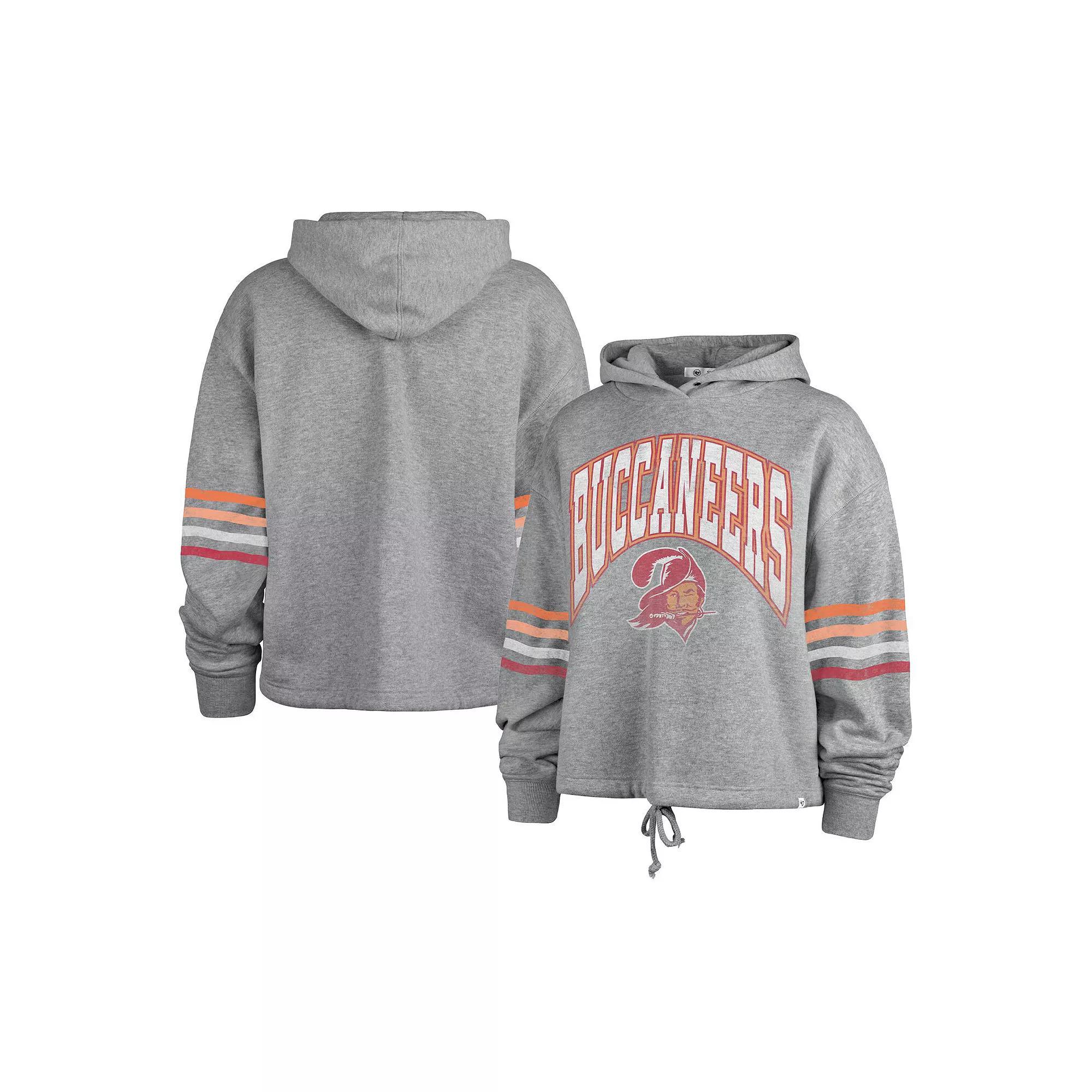 Women's '47 Heather Gray Tampa Bay Buccaneers Upland Bennett Pullover Hoodie, Size: Large, Grey Product Image