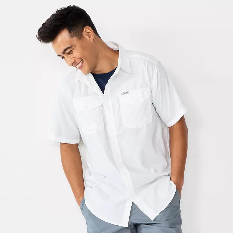Men's Columbia UPF 40 Utilizer™ II Solid Short Sleeve Button-Down Shirt, Size: Large, New Black Product Image