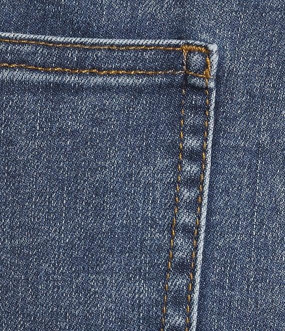 John Mark Plus Size Floral Embroidery Beaded Fringe Hem Ankle Jeans Product Image