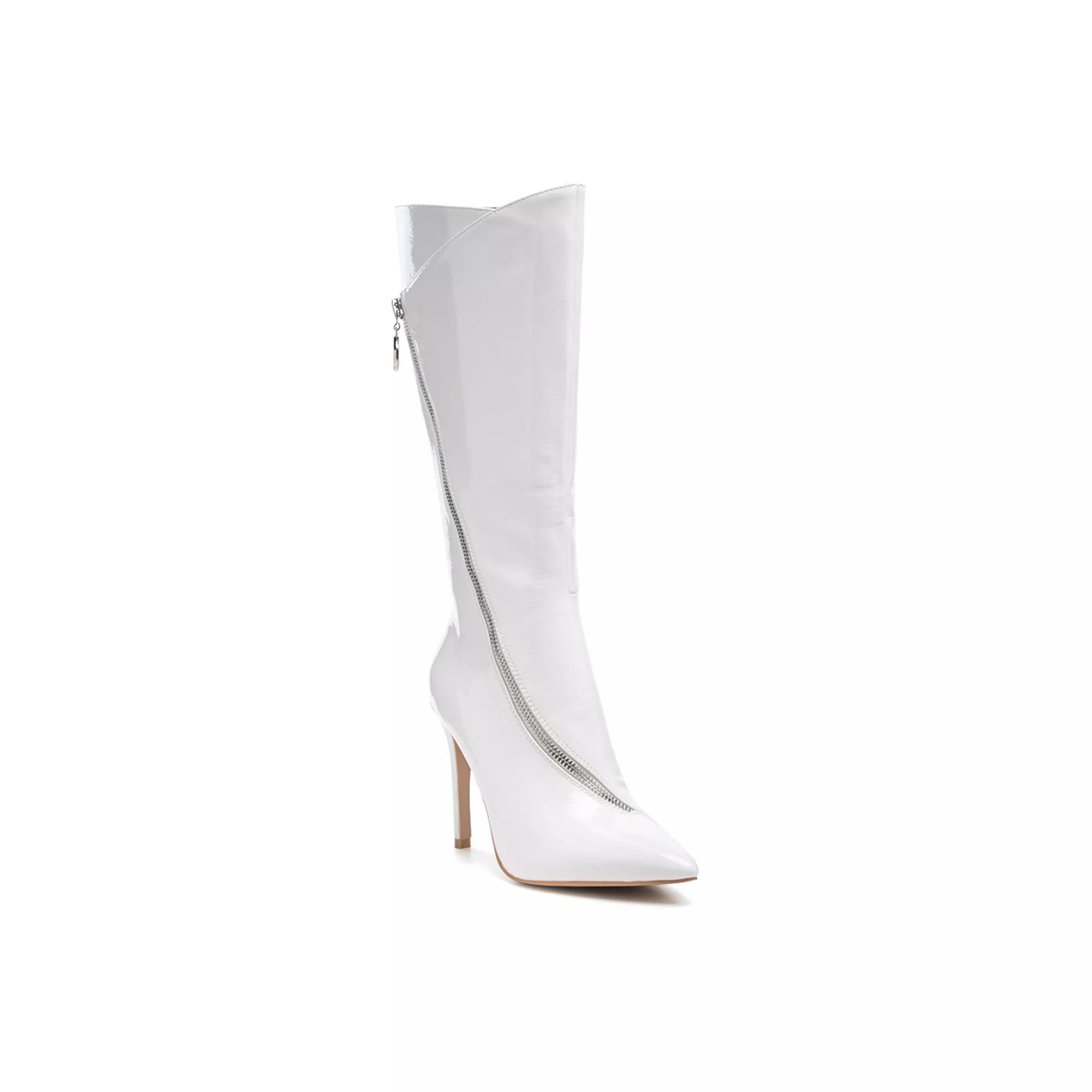 Rag & Co Tsaroh Women's Heeled Knee-High Boots, Size: 8, White Product Image