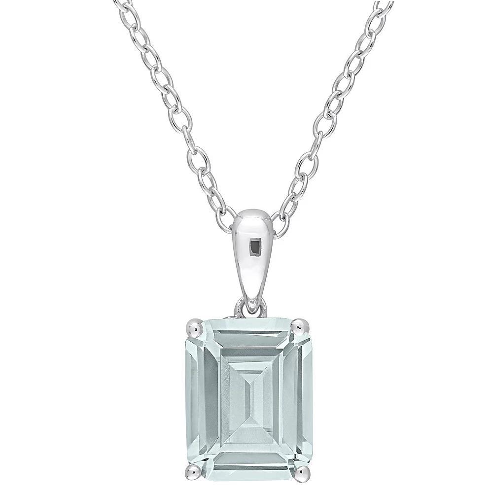 Stella Grace Sterling Silver & Gemstone Stud Pendant Necklace, Women's, Size: 18", Created Blue Spinel Product Image