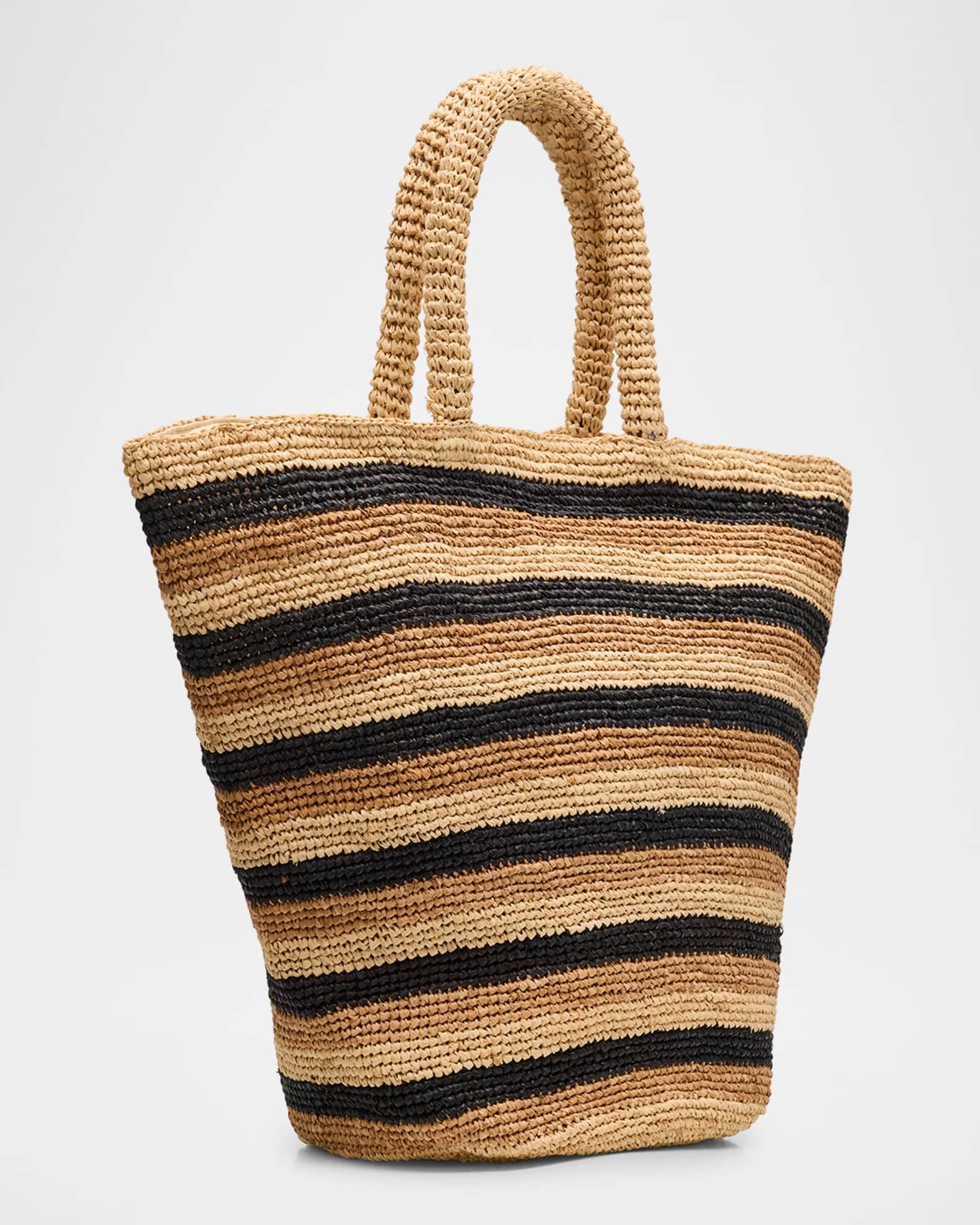 Marisol Striped Straw Tote Bag Product Image