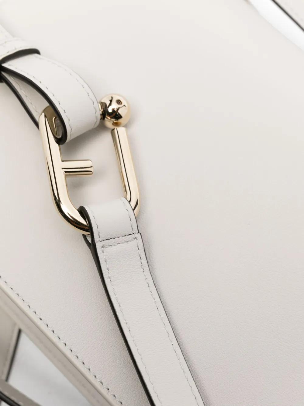 FURLA Nuvola Leather Shoulder Bag In White Product Image