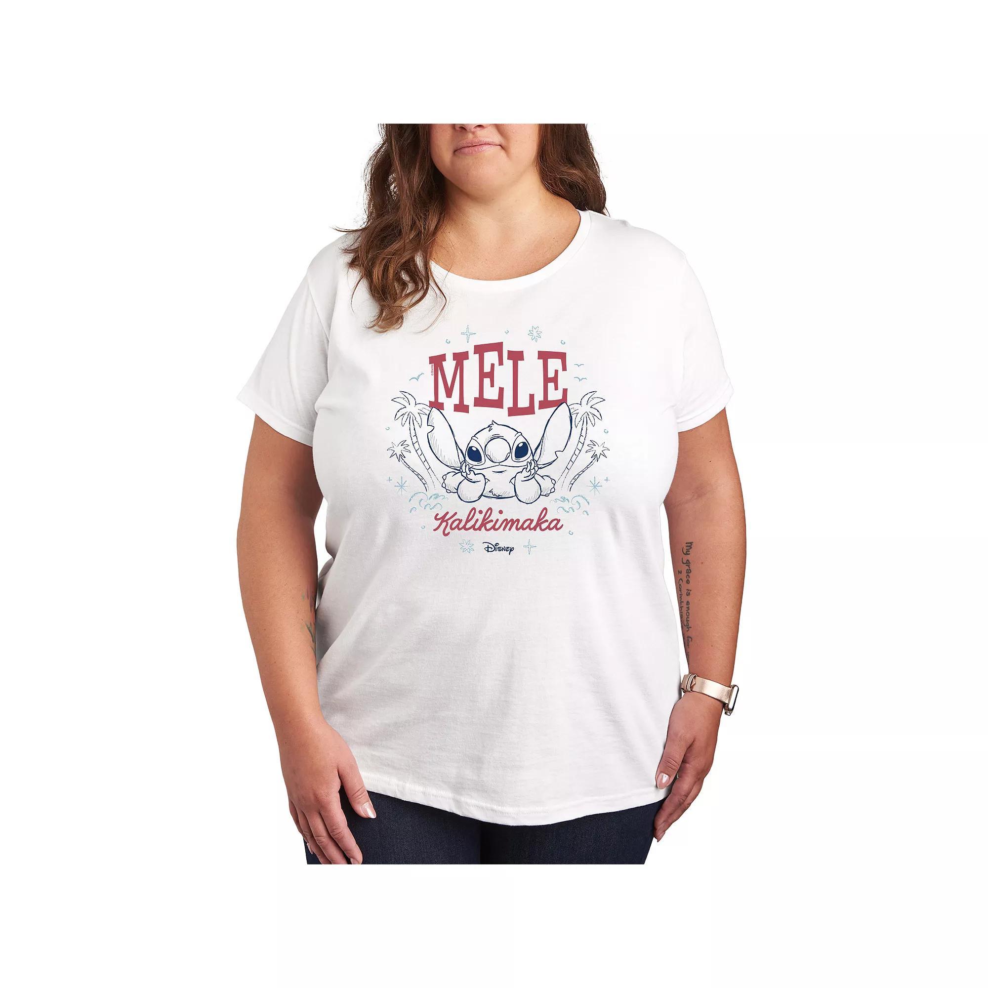 Disneys Lilo and Stitch Plus Size Winter Paradise Graphic Tee, Womens Product Image