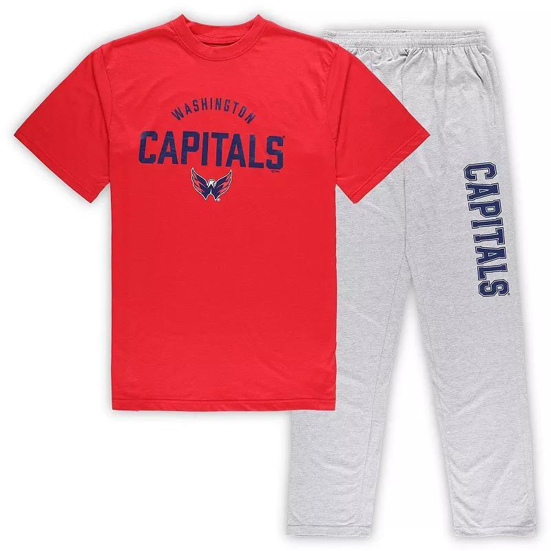 Men's Washington Capitals Red/Heather Gray Big & Tall T-Shirt & Pants Lounge Set, Size: 4XB Product Image