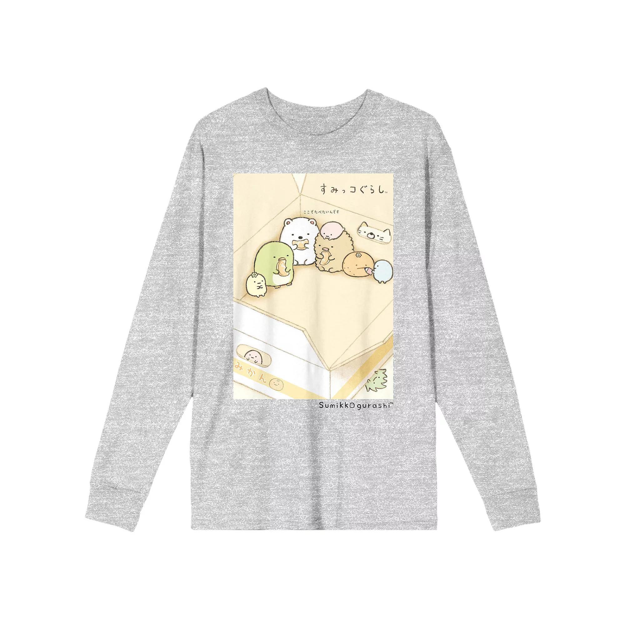 Mens Sumikko Gurashi Cute Corner Long Sleeve Graphic Tee Product Image