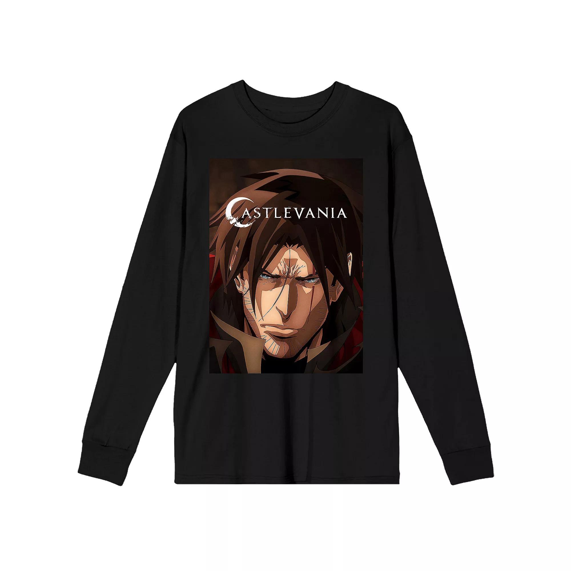 Men's Castlevania Title Logo Long Sleeve Graphic Tee, Size: XXL, Black Product Image