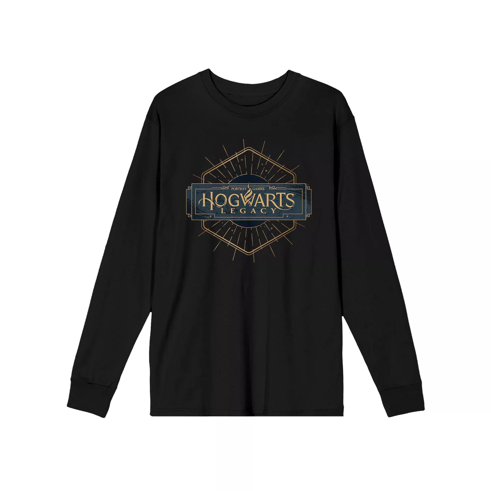 Men's Hogwarts Legacy Hexagon Logo Long Sleeve Tee, Size: XXL, Black Product Image