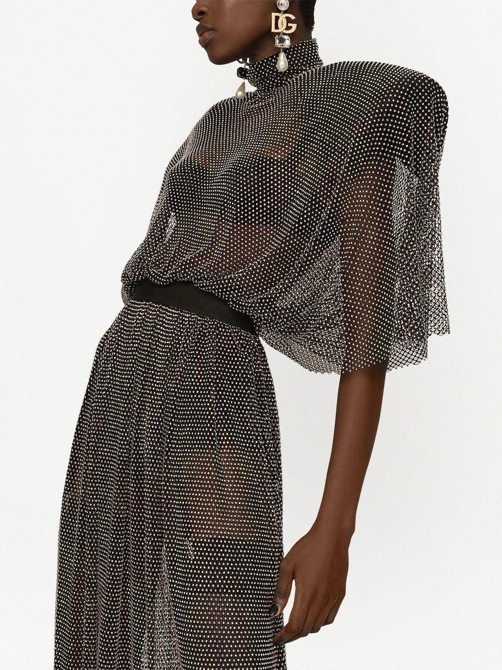 rhinestone-embellished mesh maxi dress Product Image