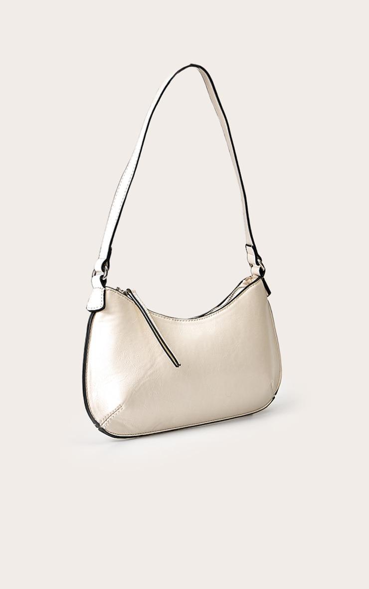 Cream Pu Baguette Shoulder Bag Product Image