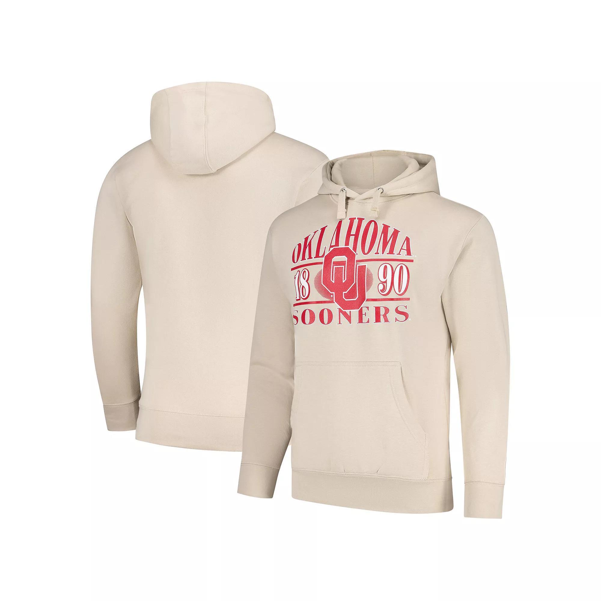 Men's  Cream Oklahoma Sooners Upper Arch Letters Pullover Hoodie, Size: XL, Beige Product Image