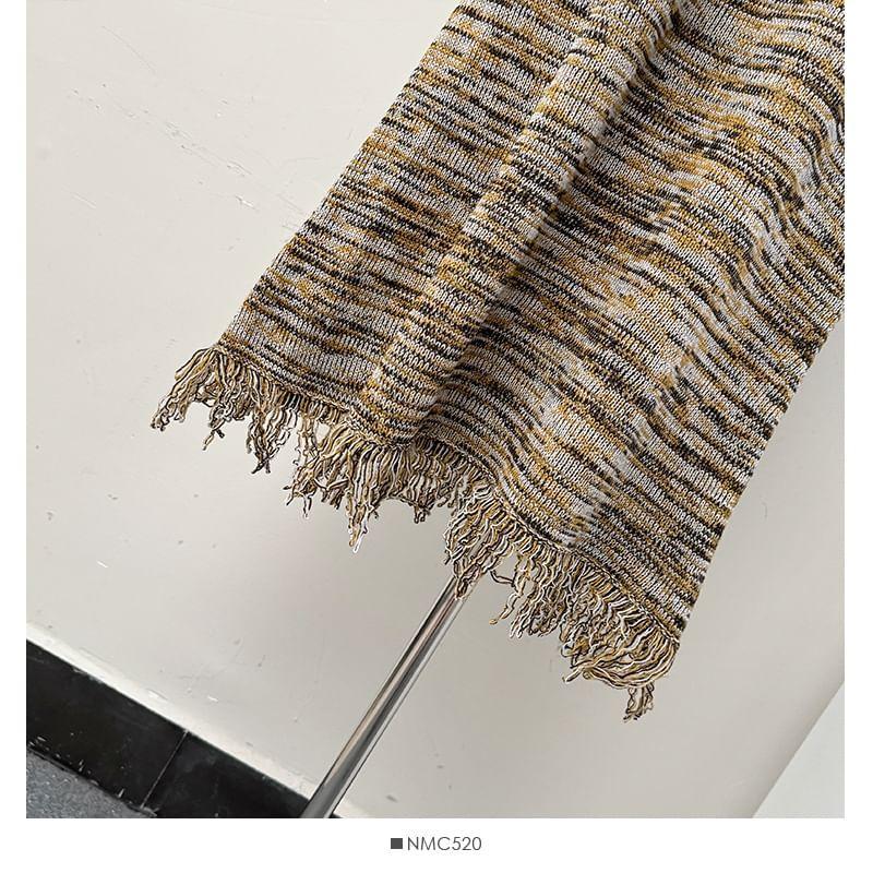 Tassel-Hem Melange Tank Dress Product Image