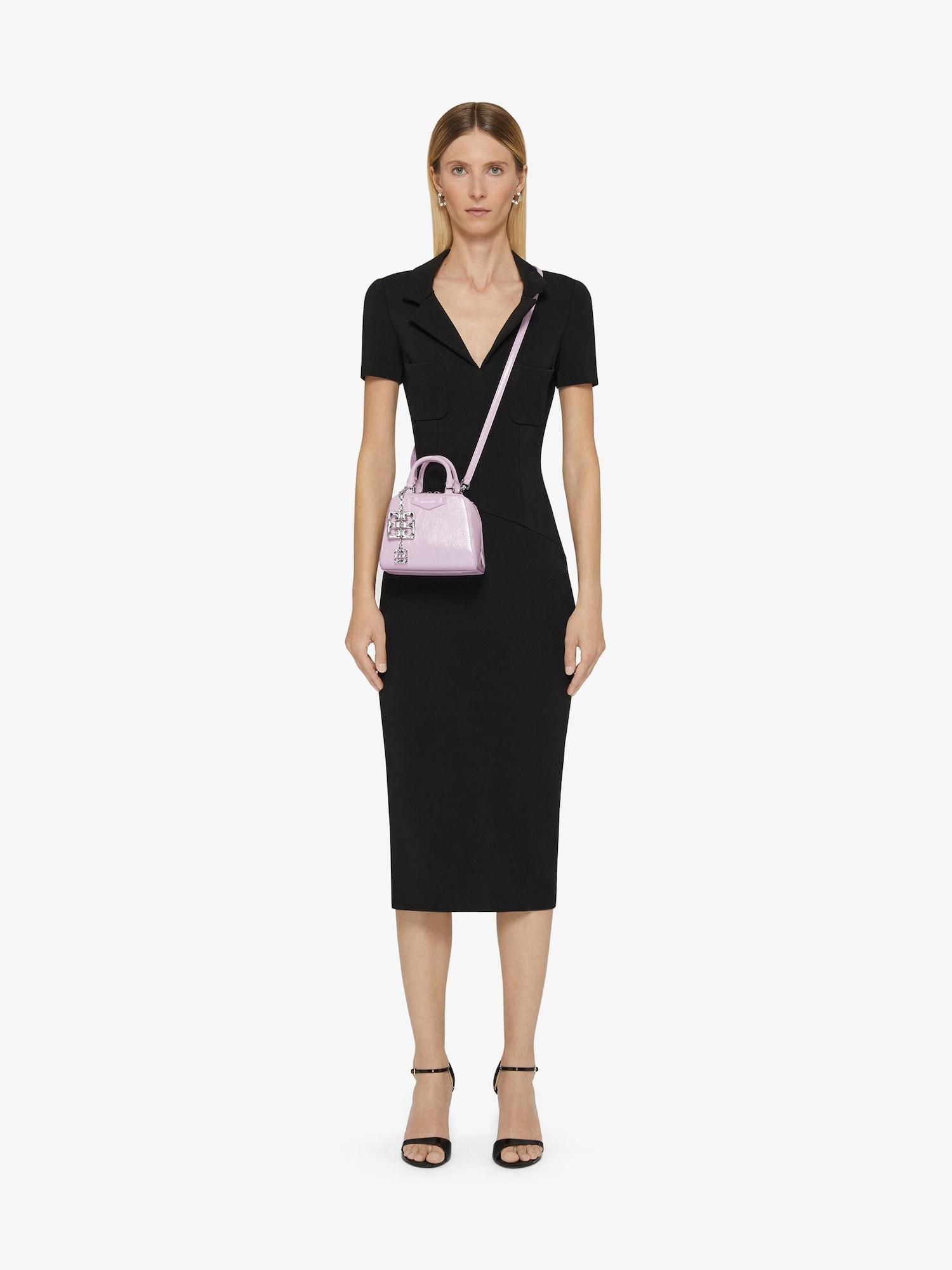 Nano Antigona Cube bag in patent leather with charm Product Image