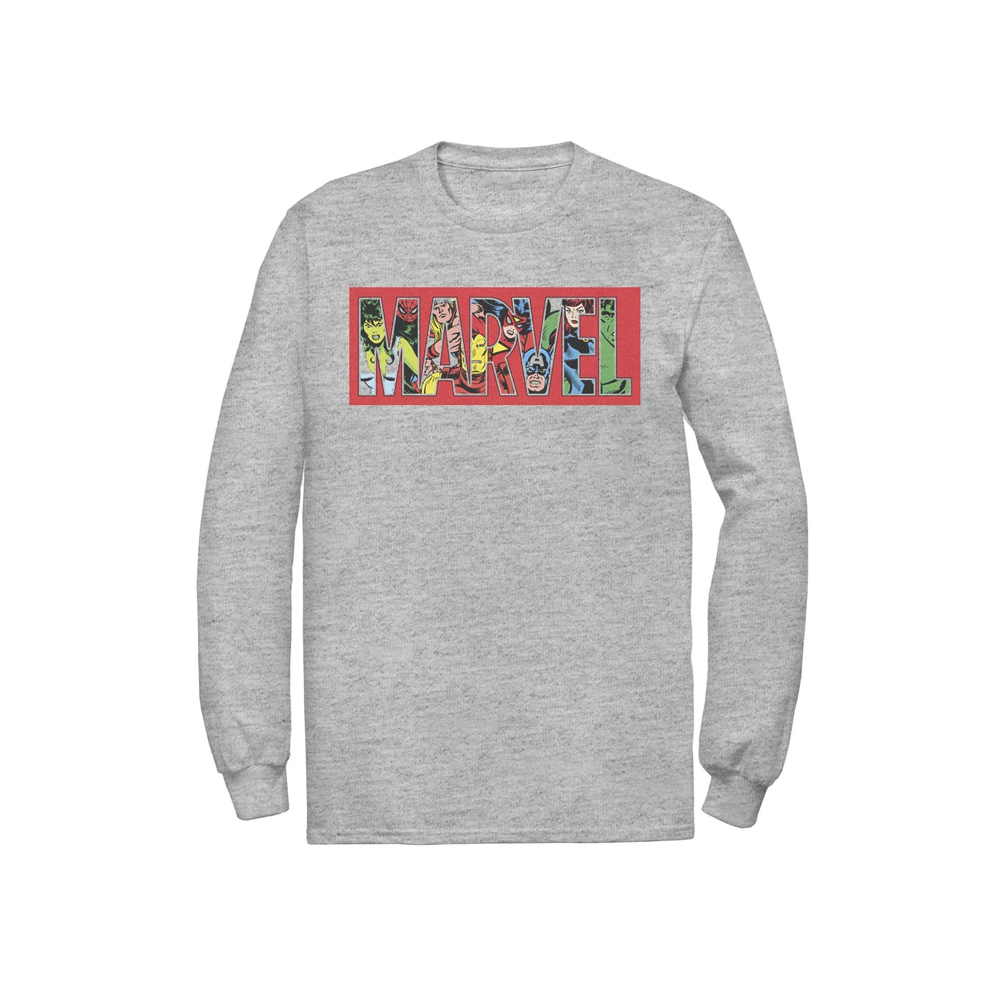 Men's Marvel Character Logo Graphic Tee, Size: XXL, Athletic Grey Product Image