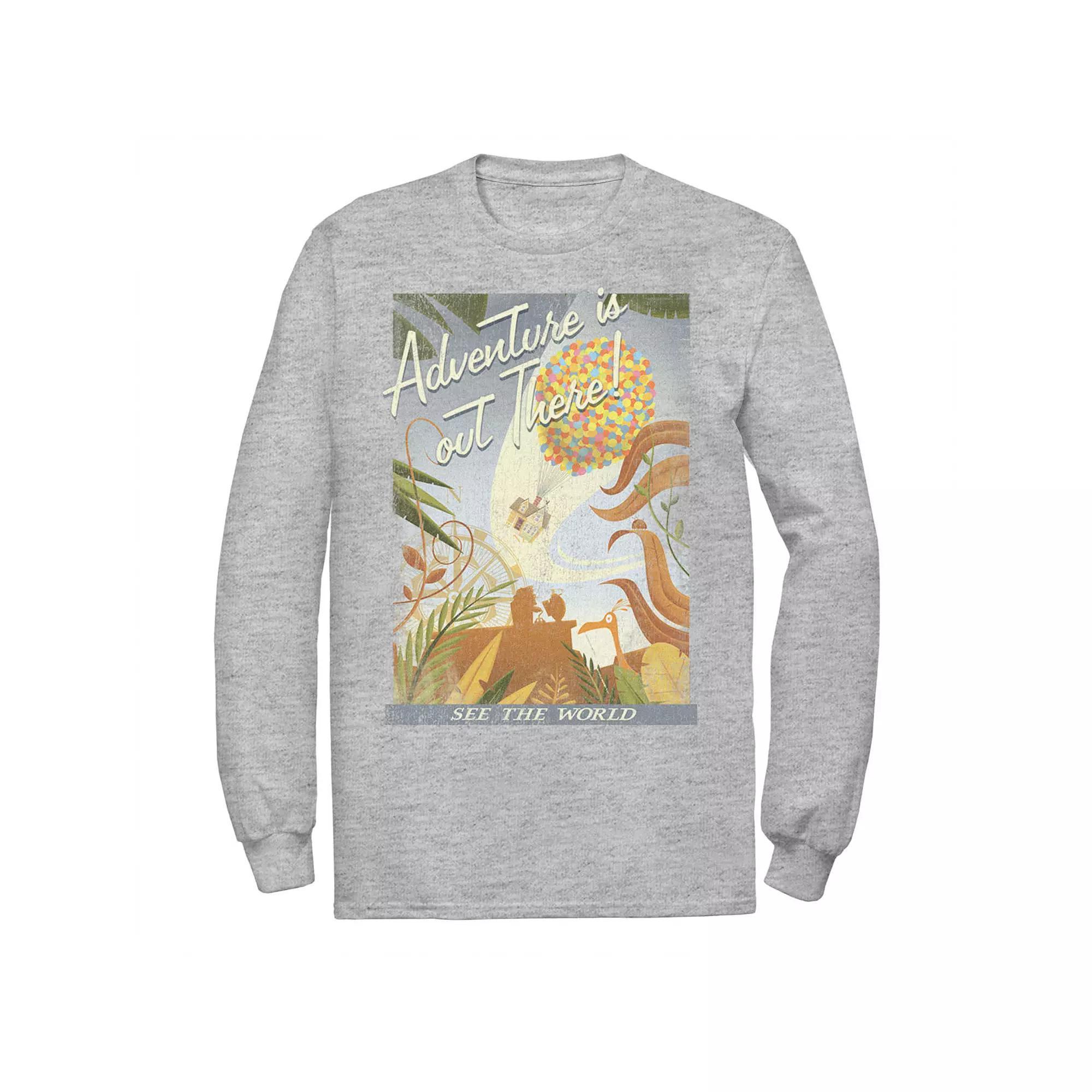 Disney / Pixar's Up Men's Poster Distressed Vintage Tee, Size: XXL, White Product Image